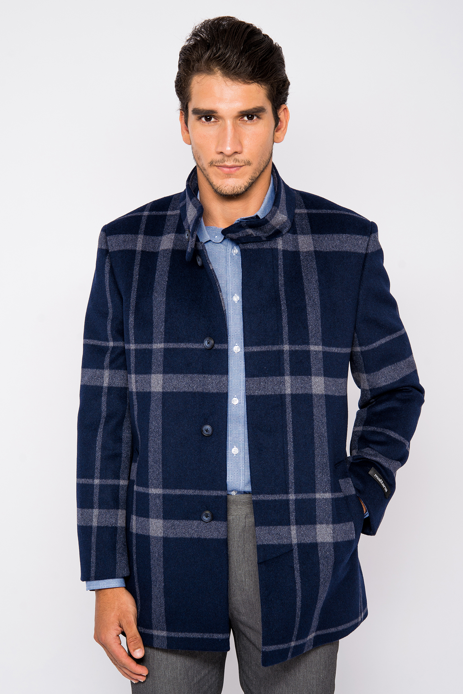 Áo Coat Nam Màu Caro Xanh Đen - HẾT HÀNG