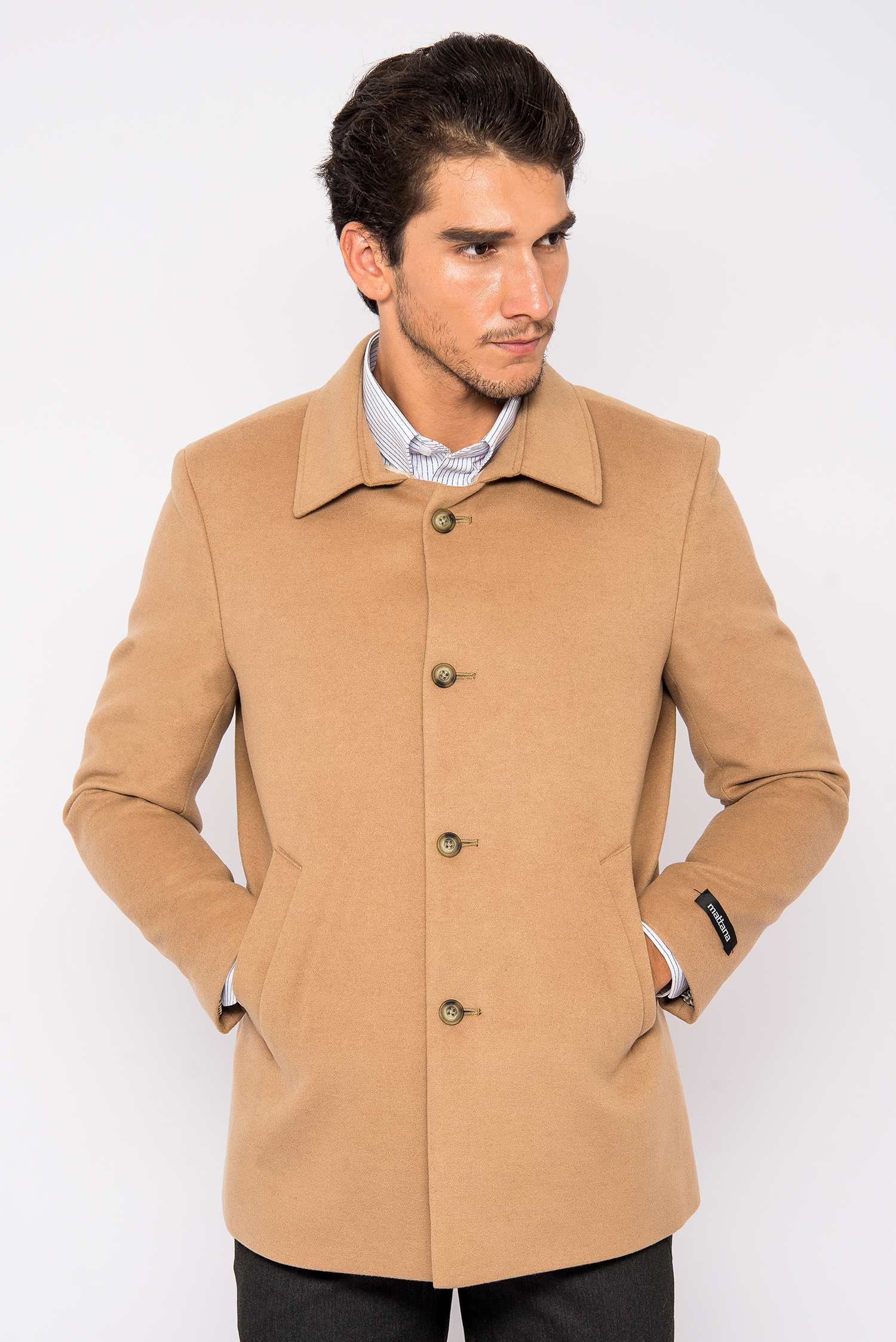 Áo Coat Nam Màu Khaki Đậm Cổ Bẻ- HẾT HÀNG