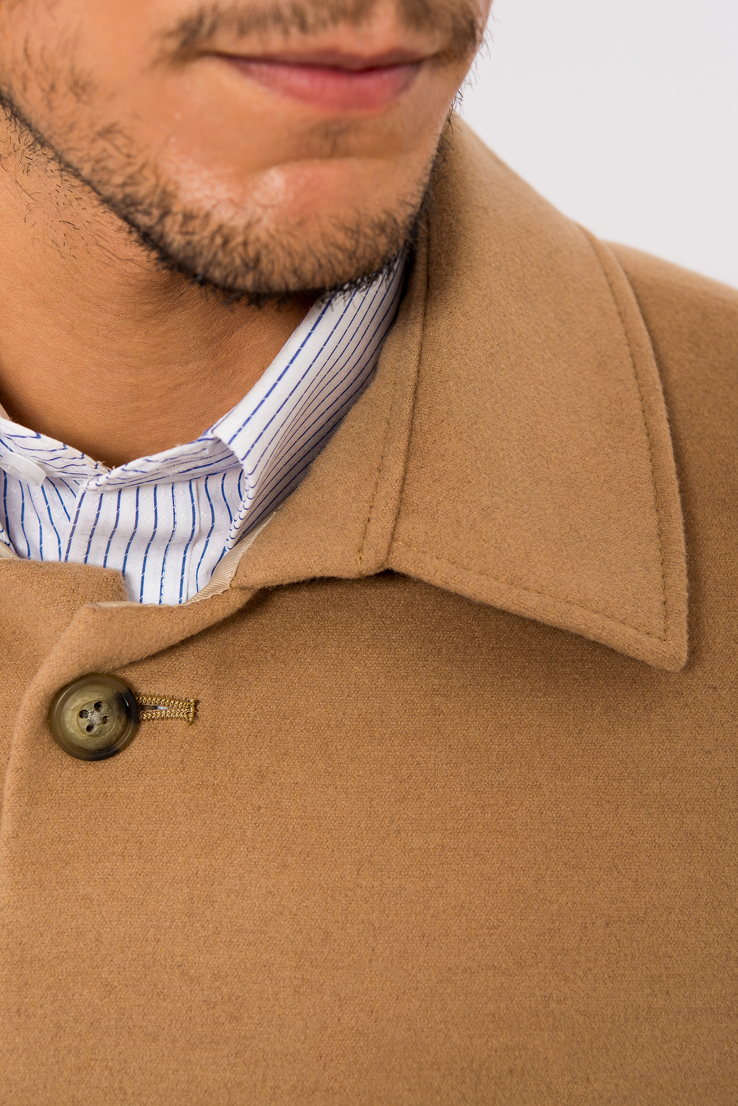 Áo Coat Nam Màu Khaki Đậm Cổ Bẻ- HẾT HÀNG