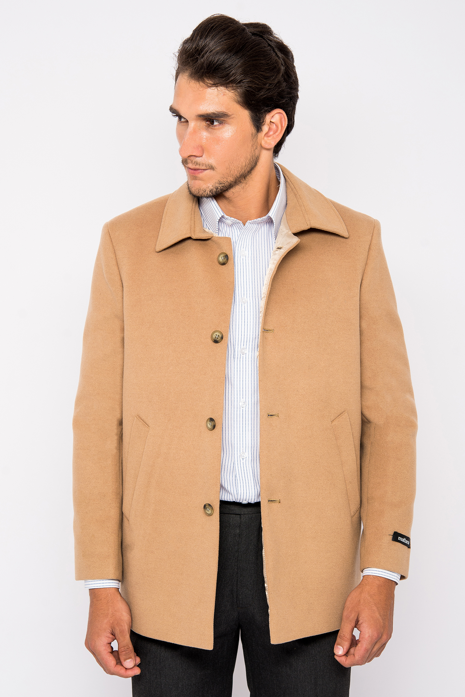 Áo Coat Nam Màu Khaki Đậm Cổ Bẻ- HẾT HÀNG