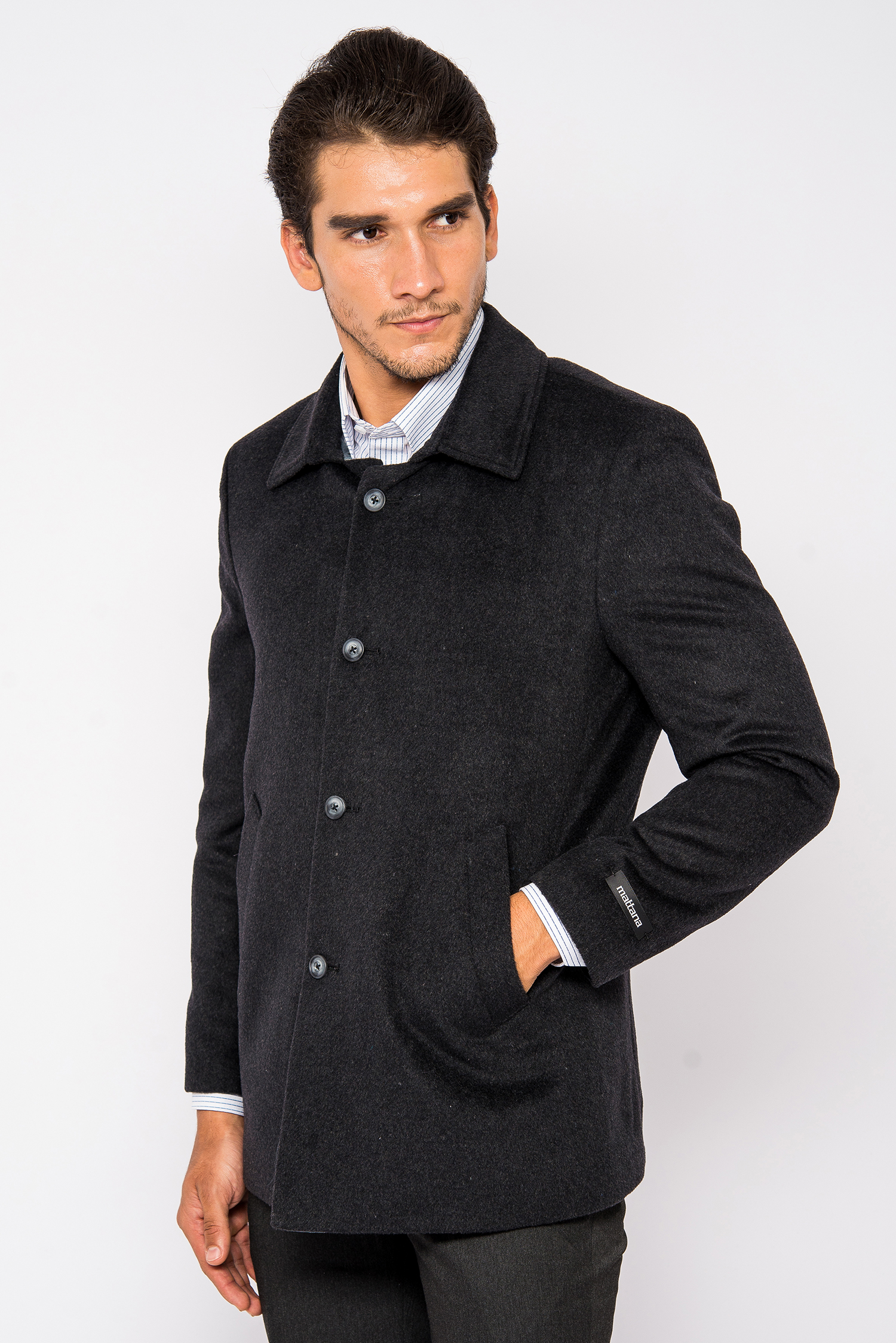 Áo Coat Nam Màu Xám đậm Cổ Bẻ- HẾT HÀNG