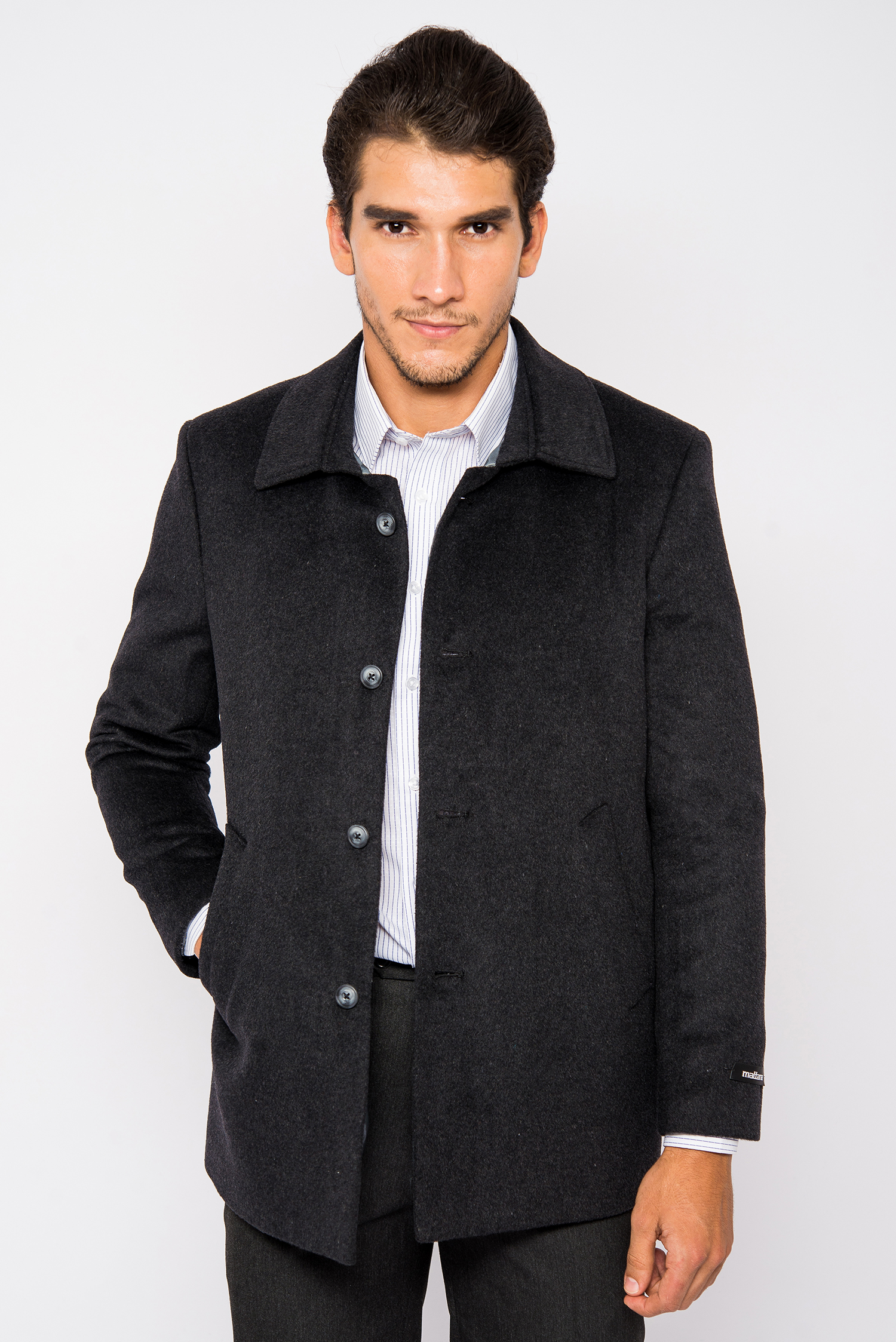 Áo Coat Nam Màu Xám đậm Cổ Bẻ- HẾT HÀNG