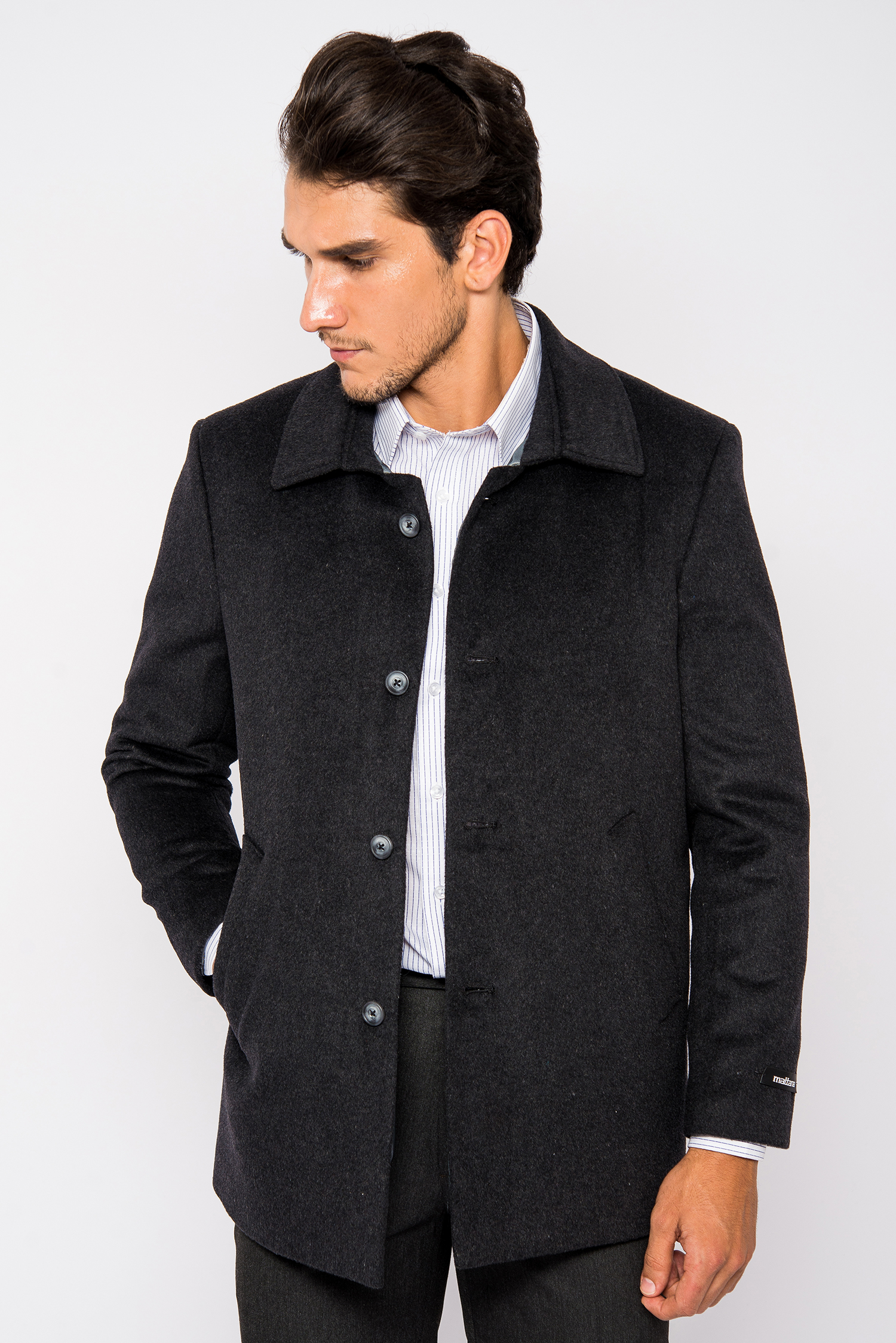 Áo Coat Nam Màu Xám đậm Cổ Bẻ- HẾT HÀNG