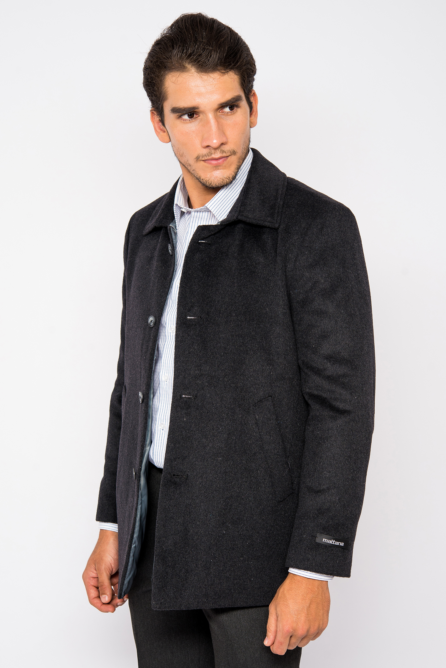 Áo Coat Nam Màu Xám đậm Cổ Bẻ- HẾT HÀNG