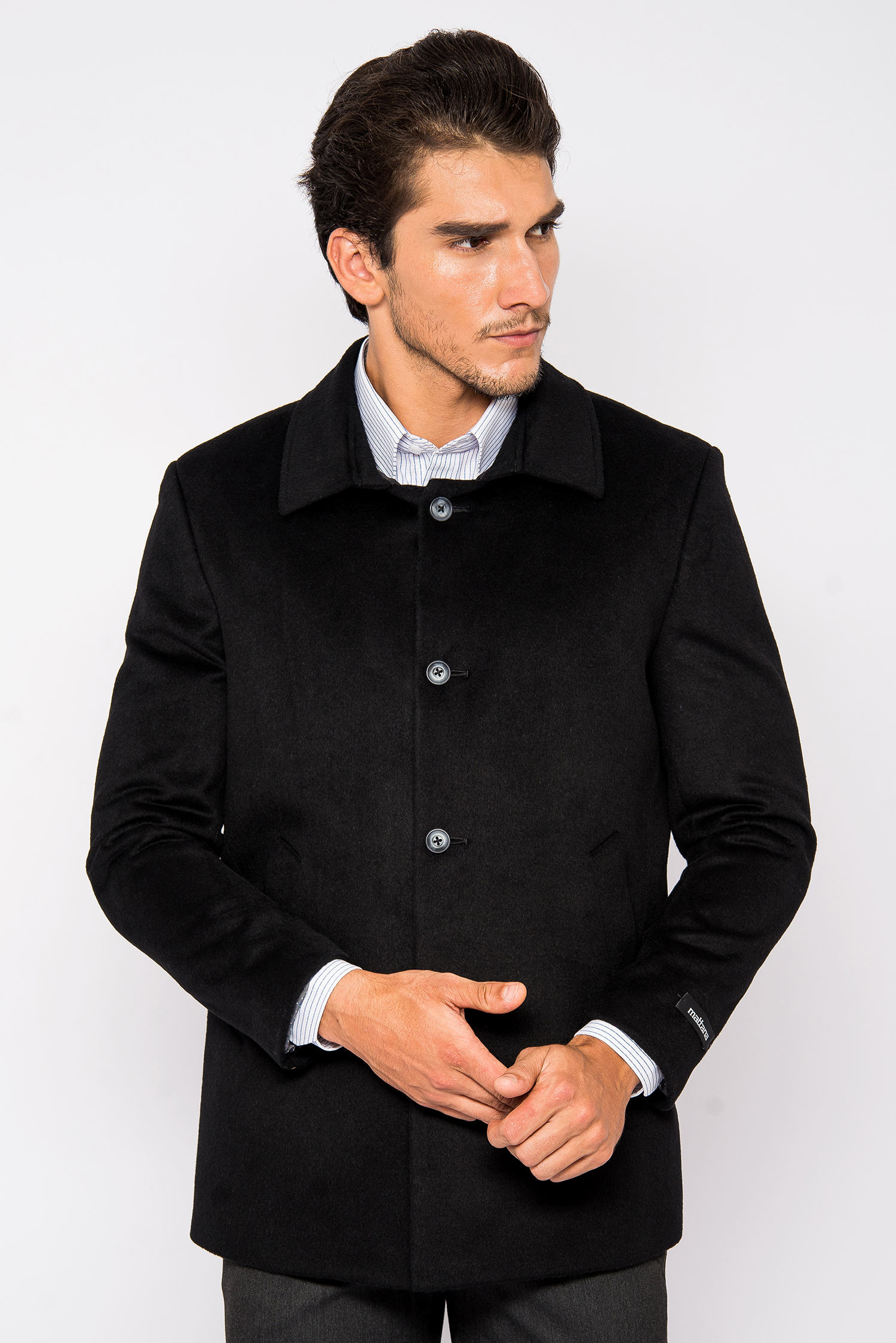 Áo Coat Nam Màu Đen Cổ Bẻ-HẾT HÀNG