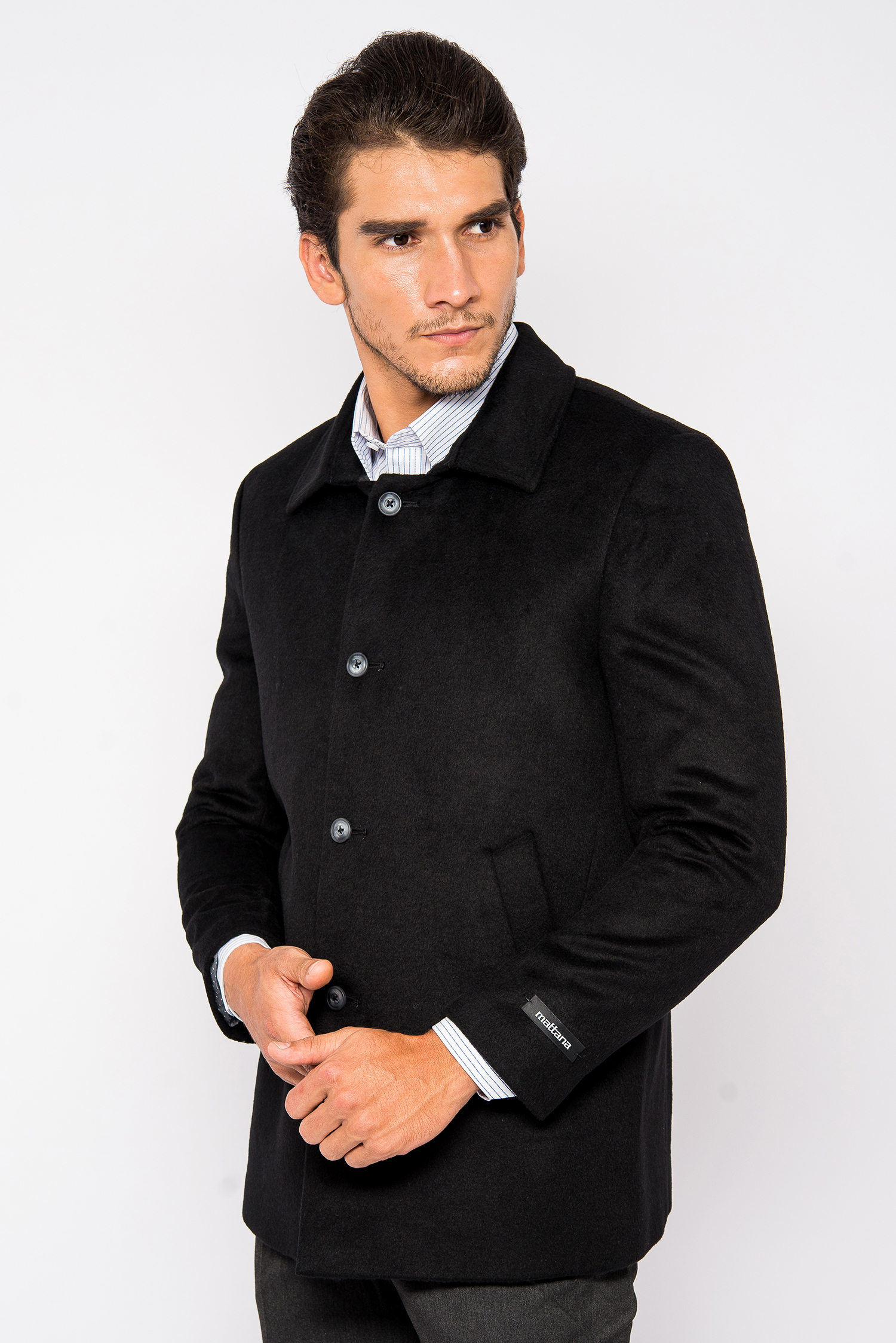 Áo Coat Nam Màu Đen Cổ Bẻ-HẾT HÀNG