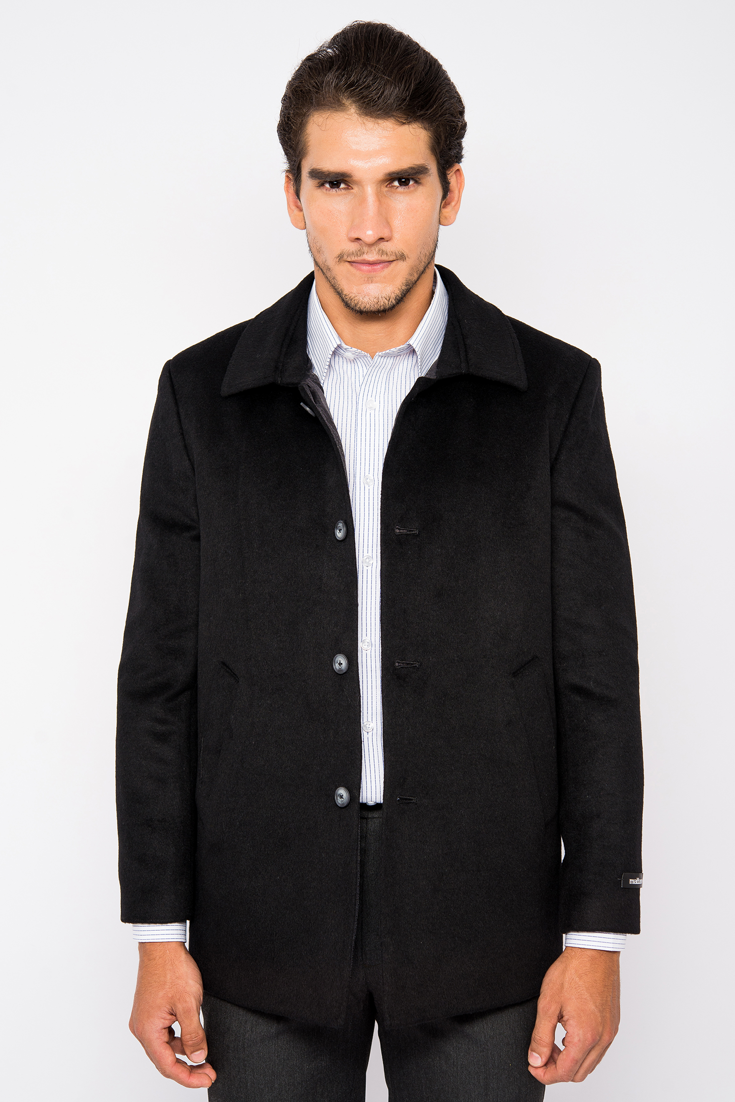 Áo Coat Nam Màu Đen Cổ Bẻ-HẾT HÀNG