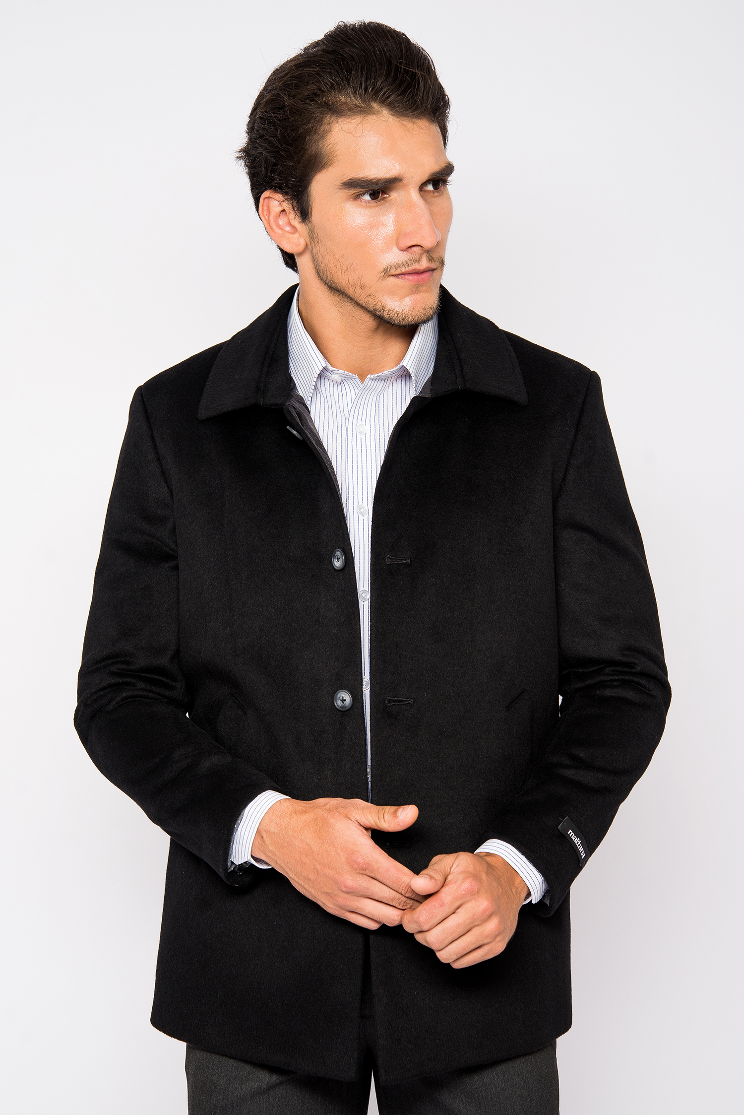 Áo Coat Nam Màu Đen Cổ Bẻ-HẾT HÀNG