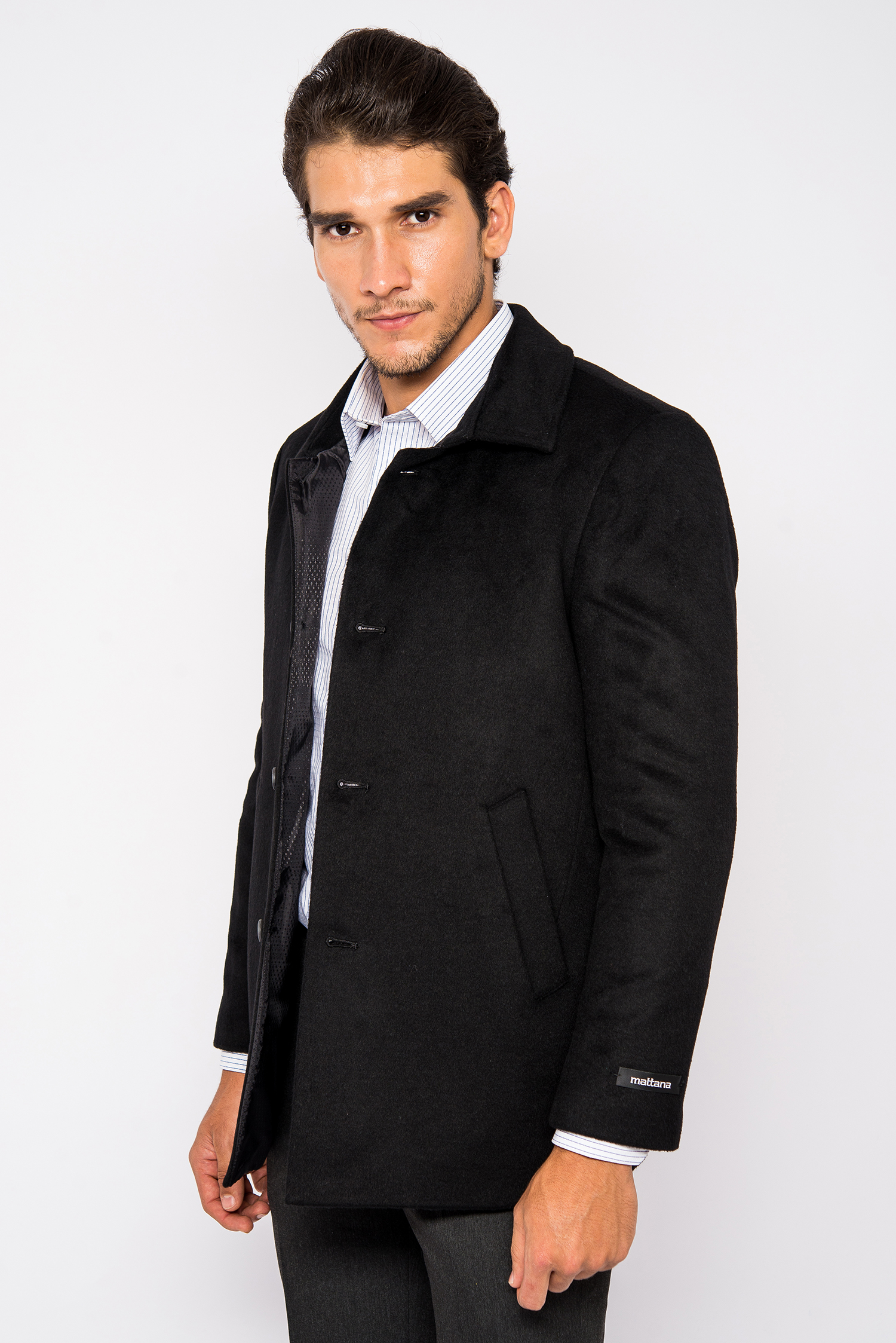 Áo Coat Nam Màu Đen Cổ Bẻ-HẾT HÀNG