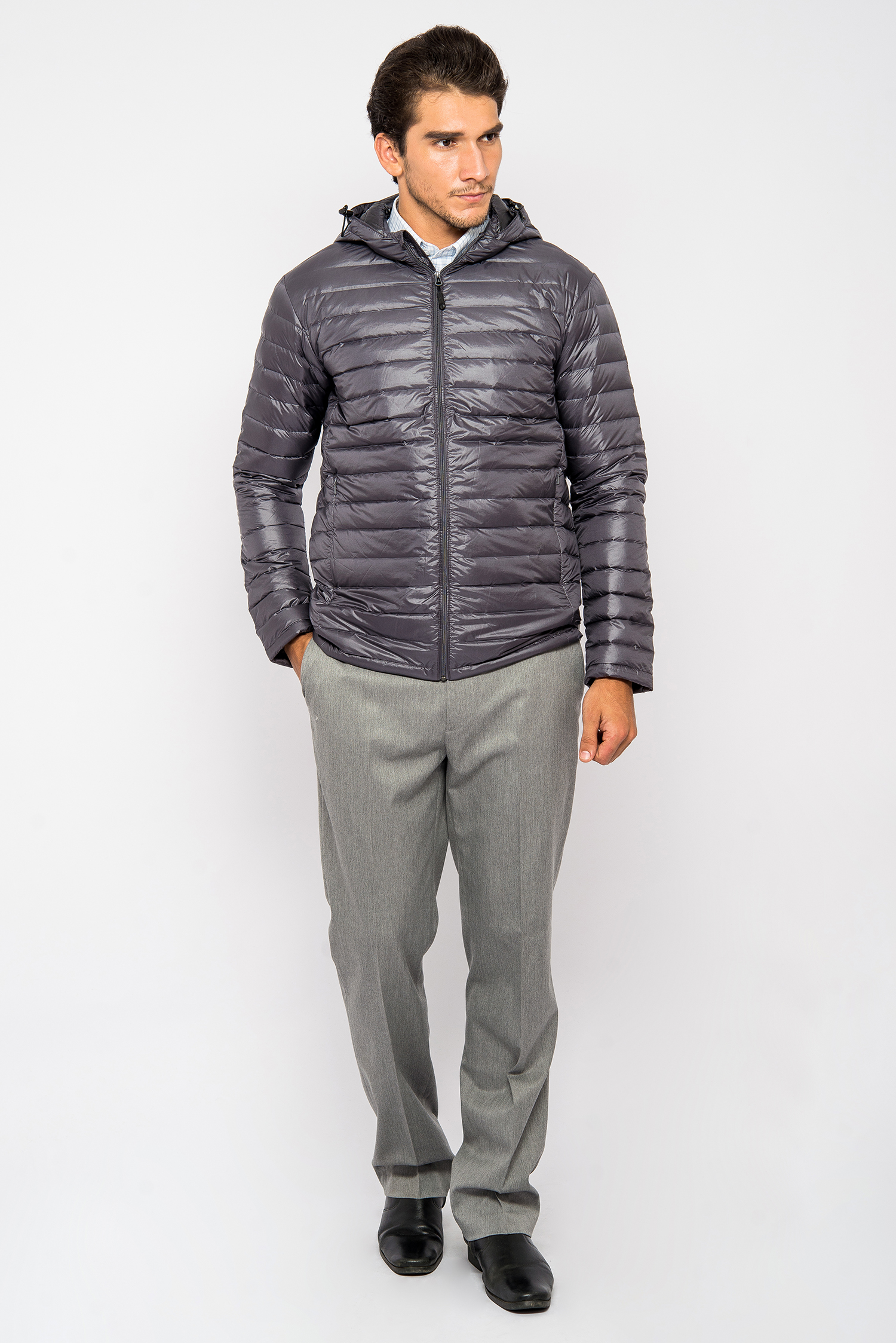 Áo Jacket Lông Vũ Màu Xám Đen