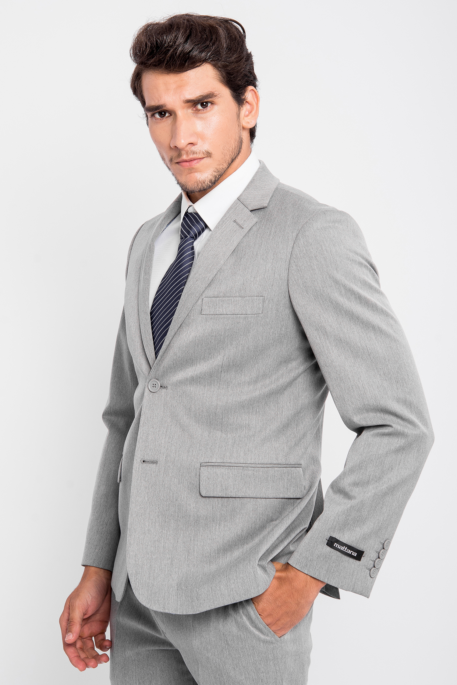 Bộ Veston Nam Xám Slim Fit-HẾT HÀNG