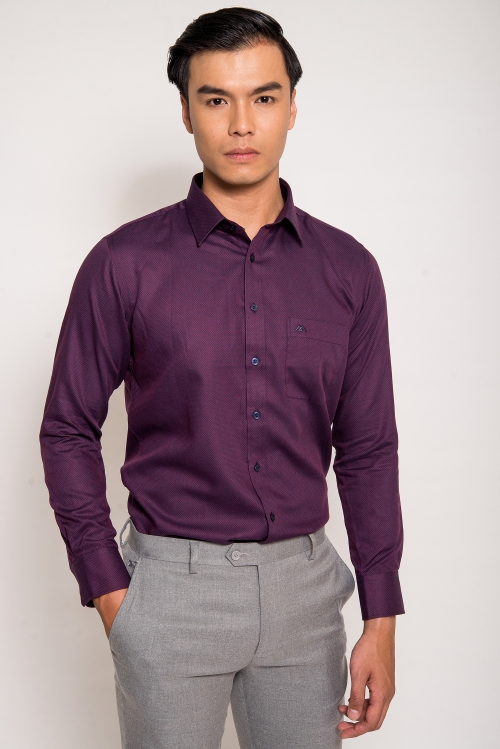 Sơ mi nam dài tay - Slimfit Tím Sẫm - HẾT HÀNG