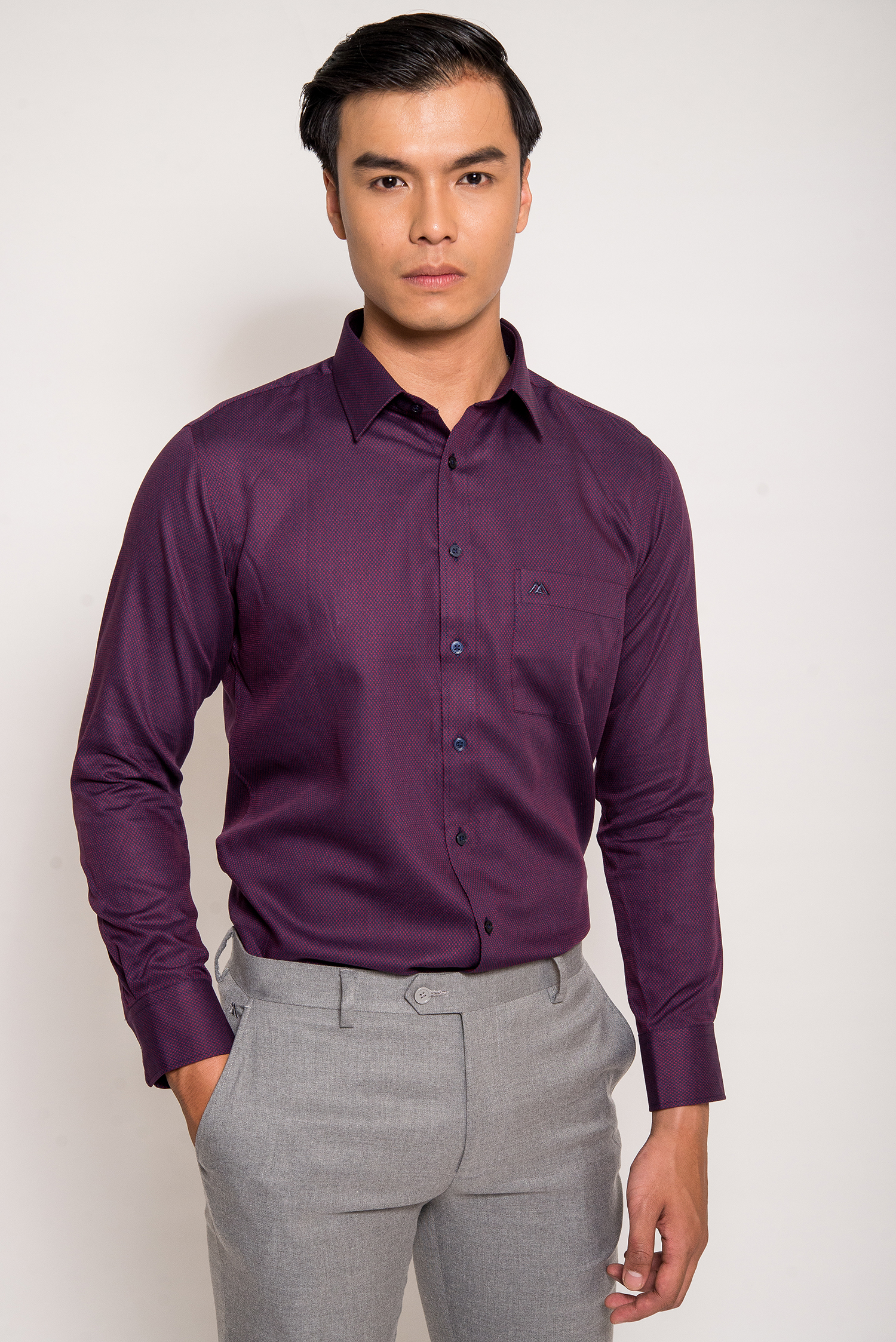 Sơ mi nam dài tay - Slimfit Tím Sẫm - HẾT HÀNG