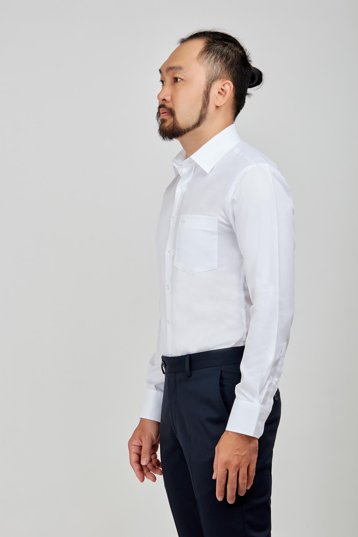 Áo sơ mi nam Slim fit trắng dài tay