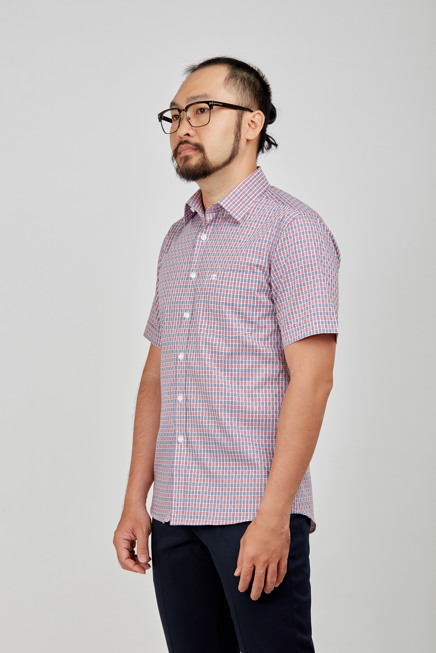 Sơ mi nam NT - Slimfit caro  đỏ - HẾT HÀNG