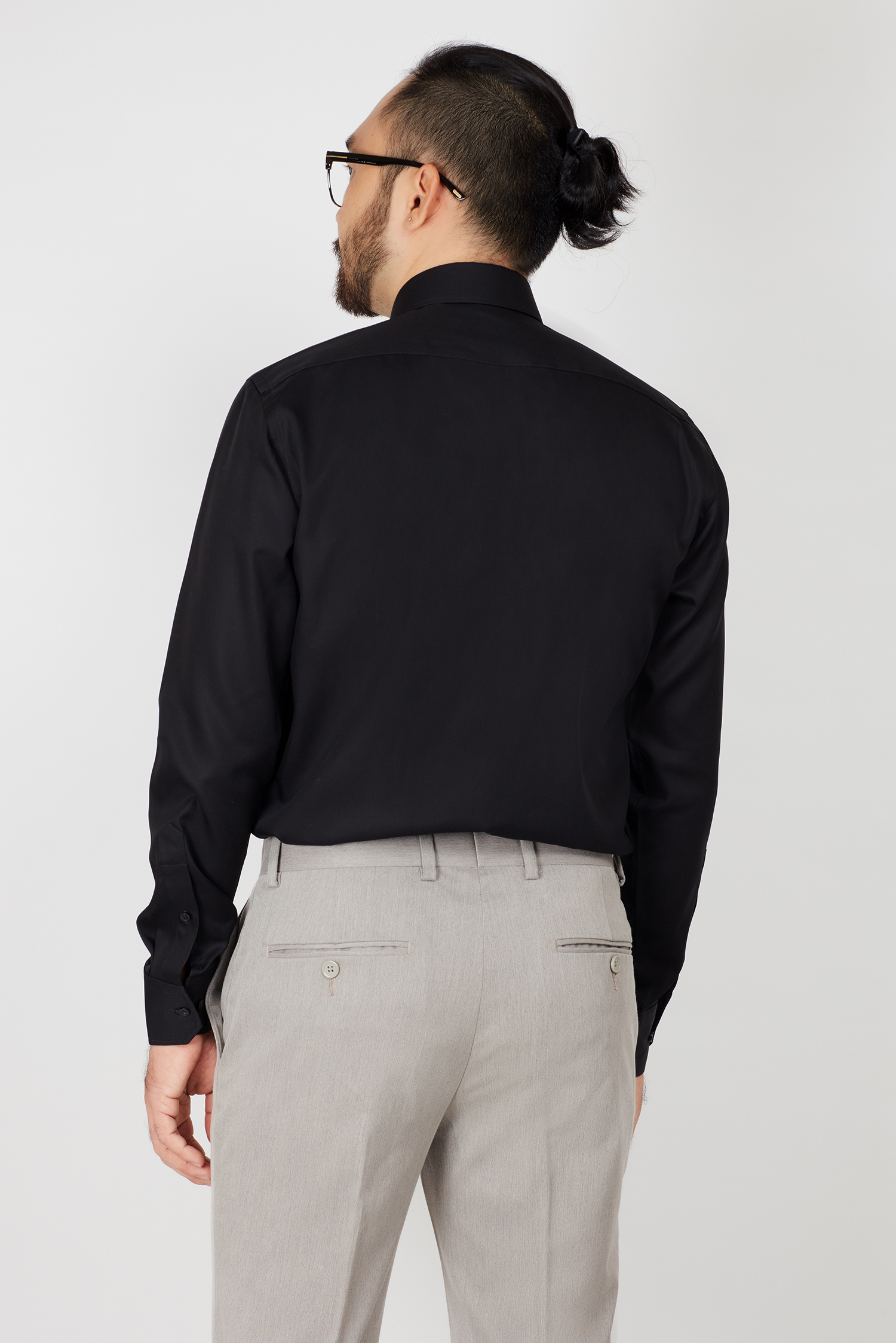 Áo sơ mi nam Slim fit dài tay đen trơn - HẾT HÀNG