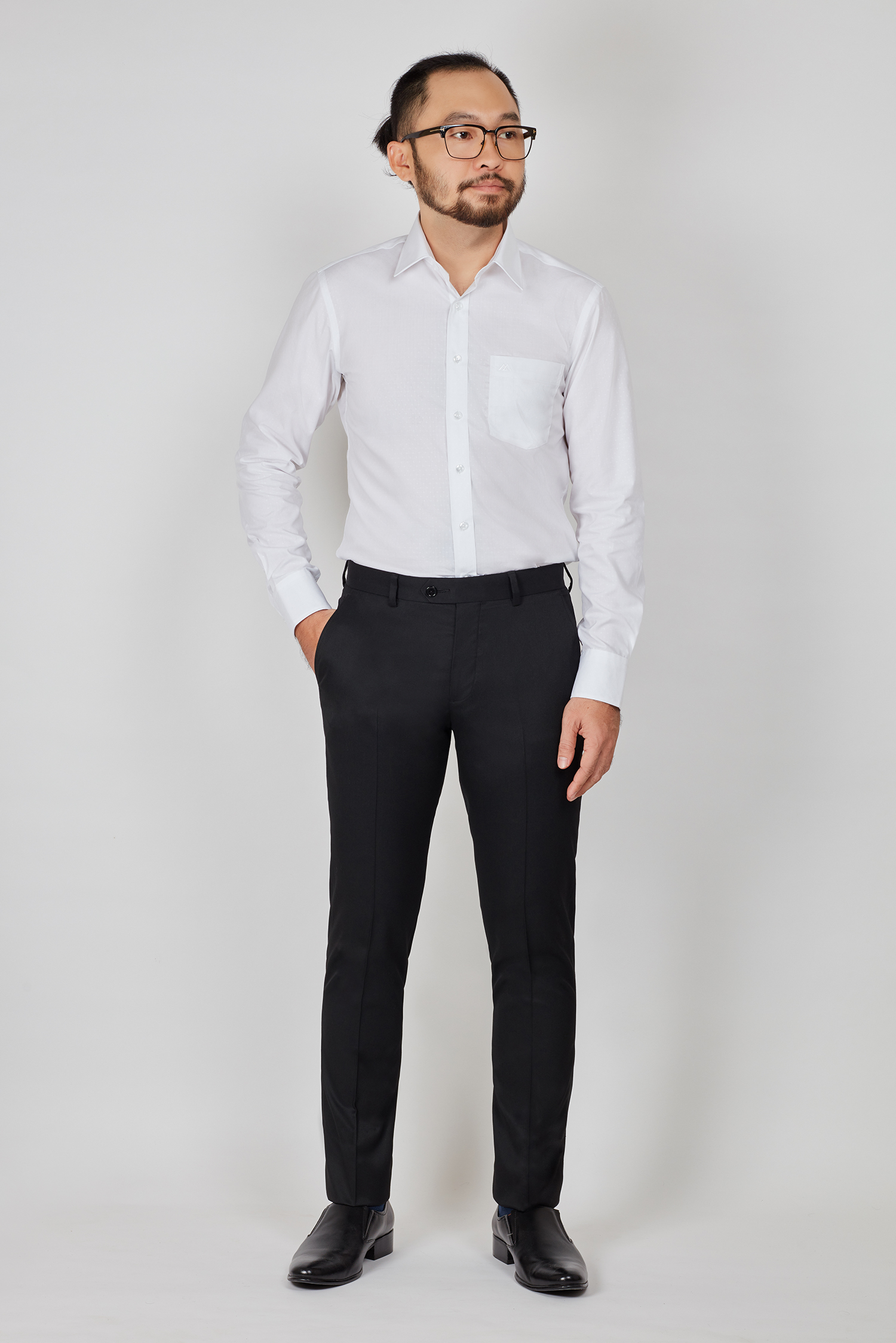 Quần Tây Nam Slimfit không ly đen trơn