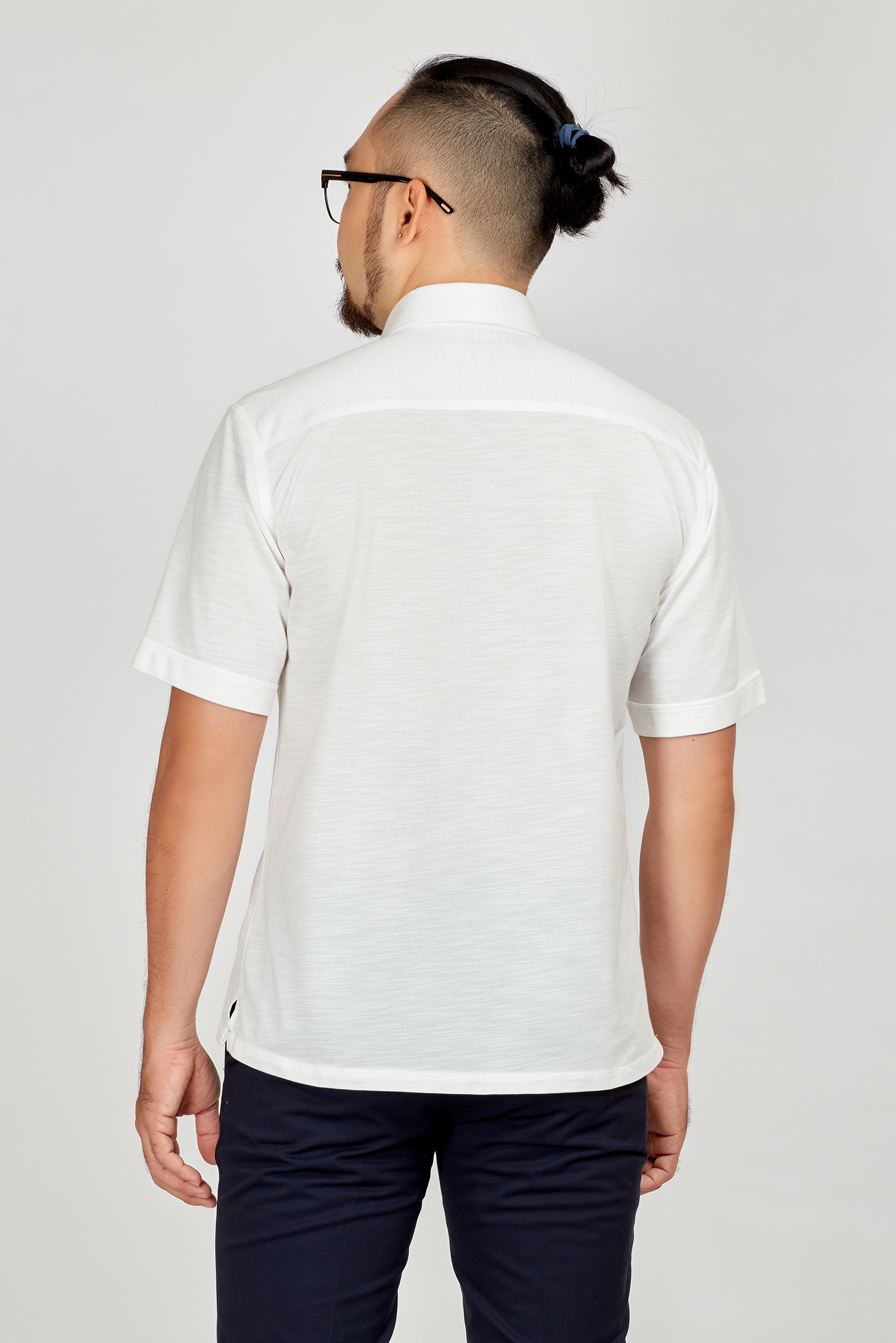 Sơ mi nam Casual ngắn tay trắng sọc - HẾT HÀNG