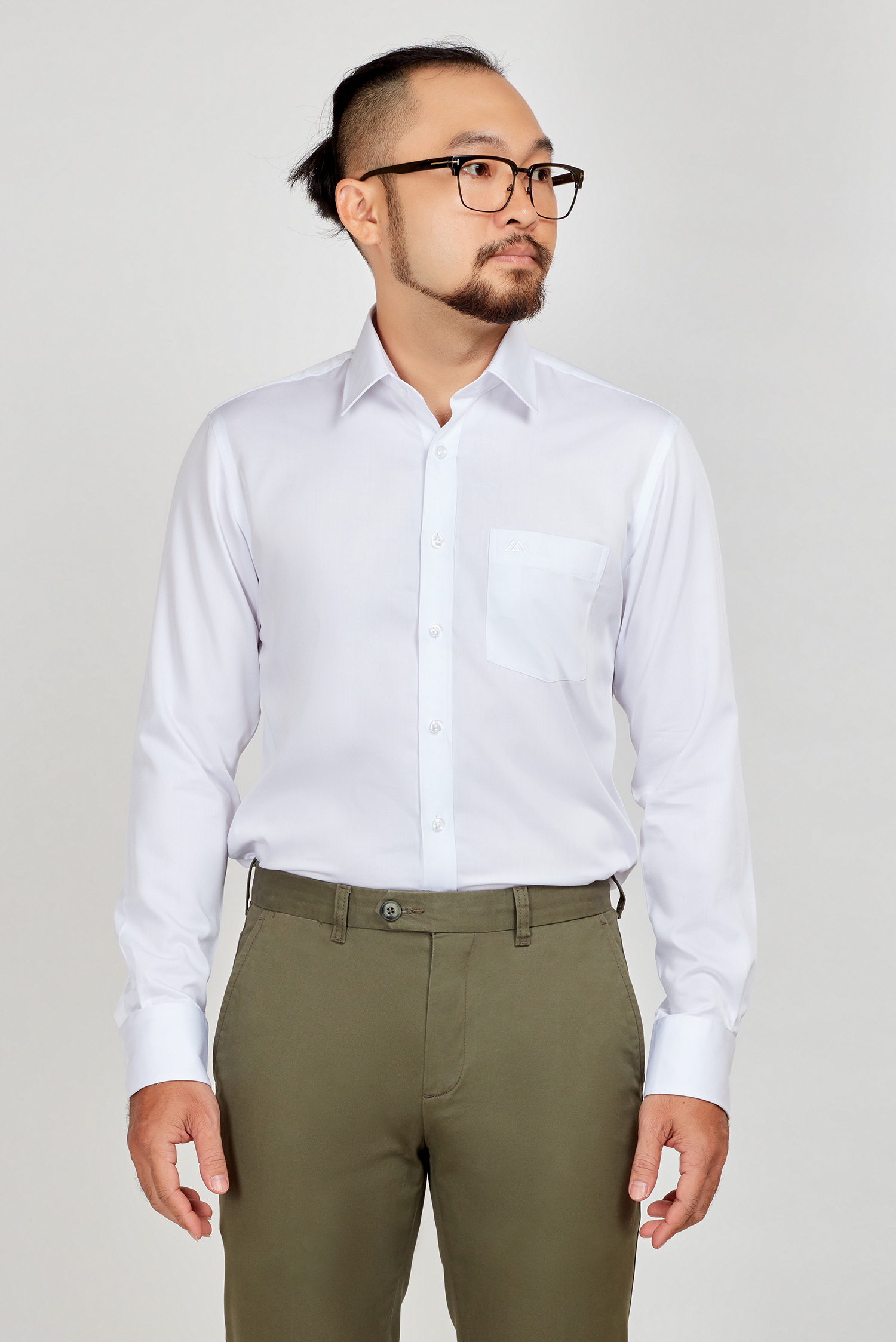 Sơ mi nam Regular fit dài tay trắng