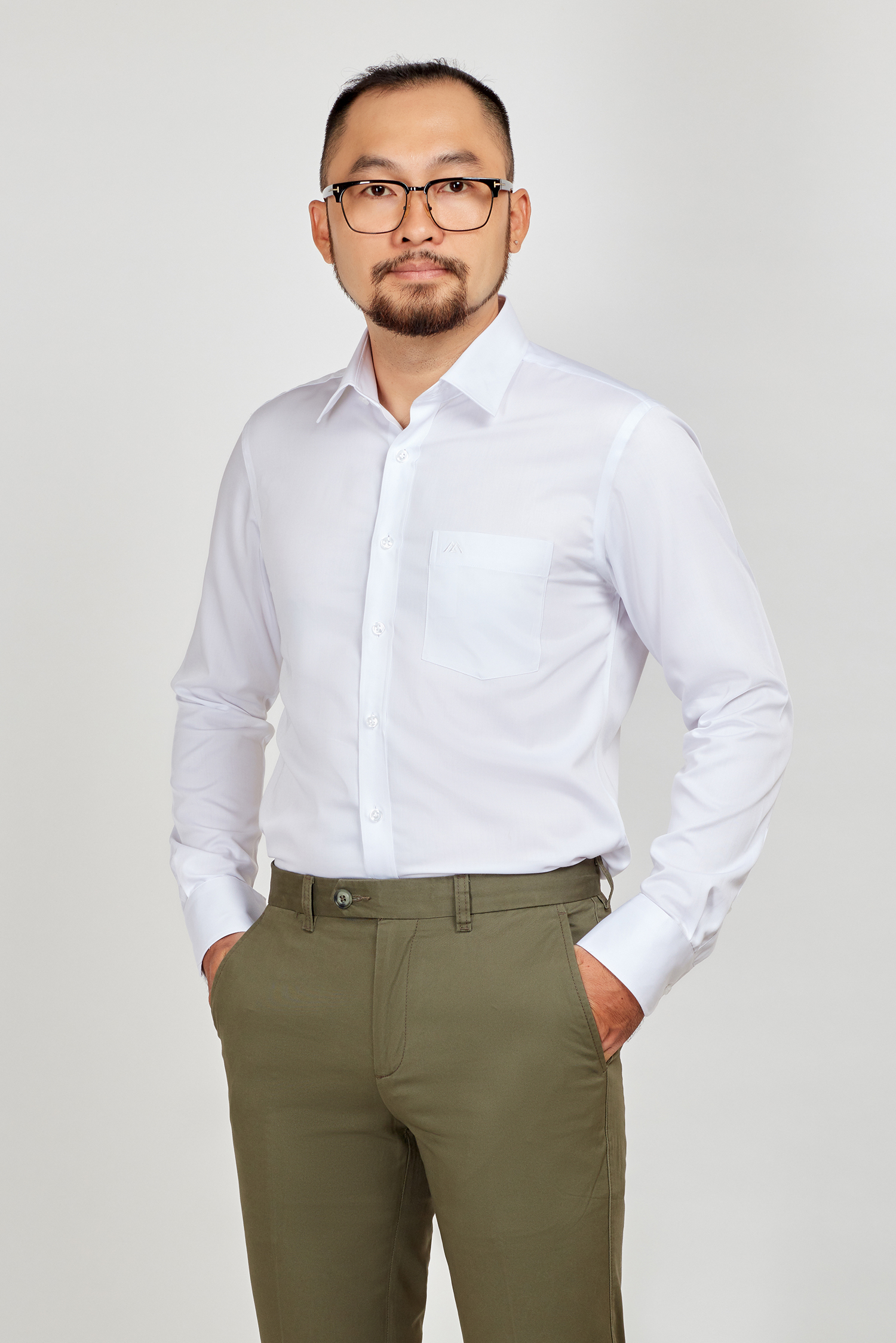 Sơ mi nam Regular fit dài tay trắng