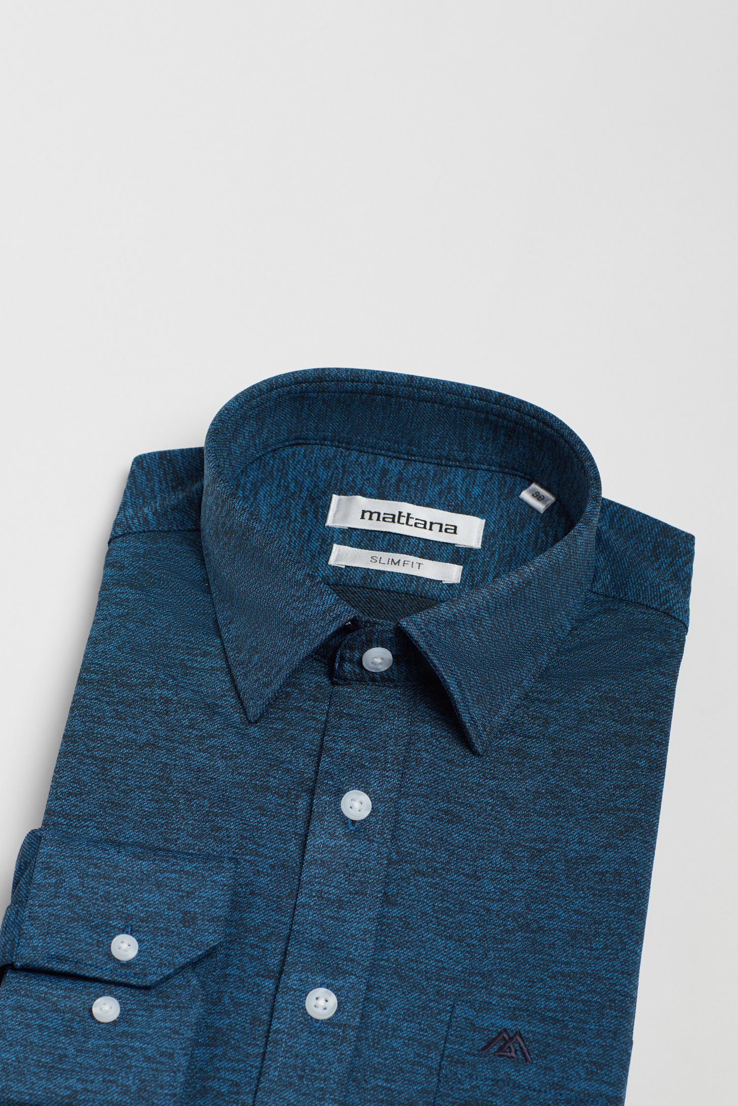Áo sơ mi nam slim fit dài tay thun xanh - HẾT HÀNG