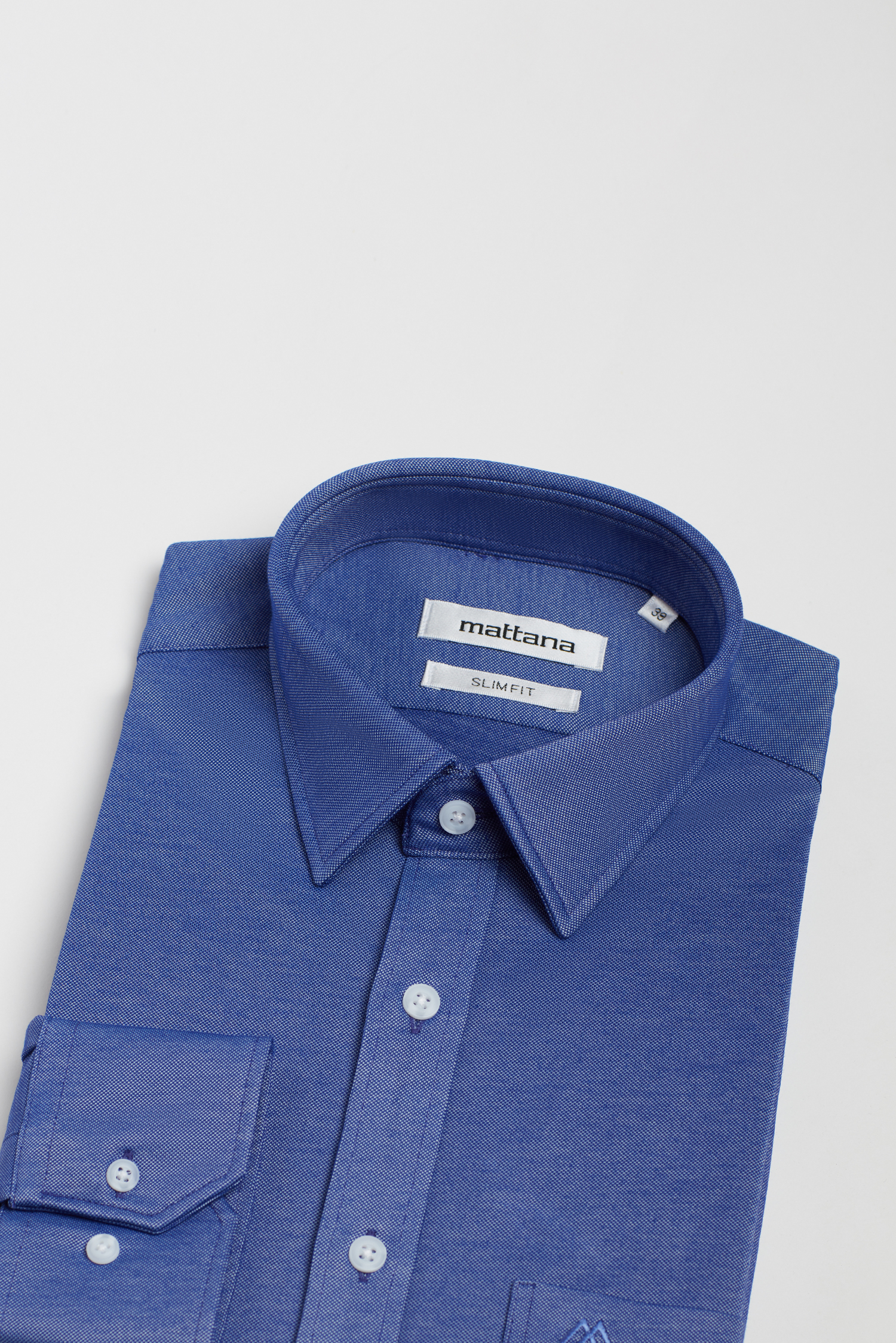 Áo sơ nam Slim Fit dài tay xanh 