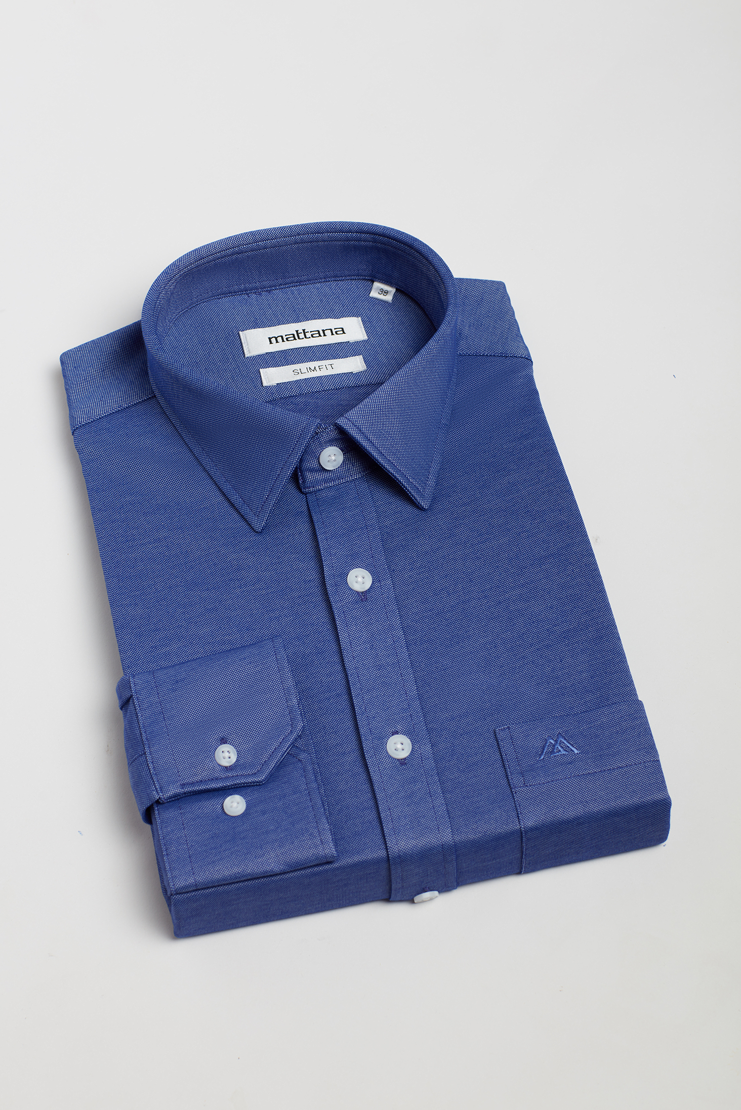 Áo sơ nam Slim Fit dài tay xanh 