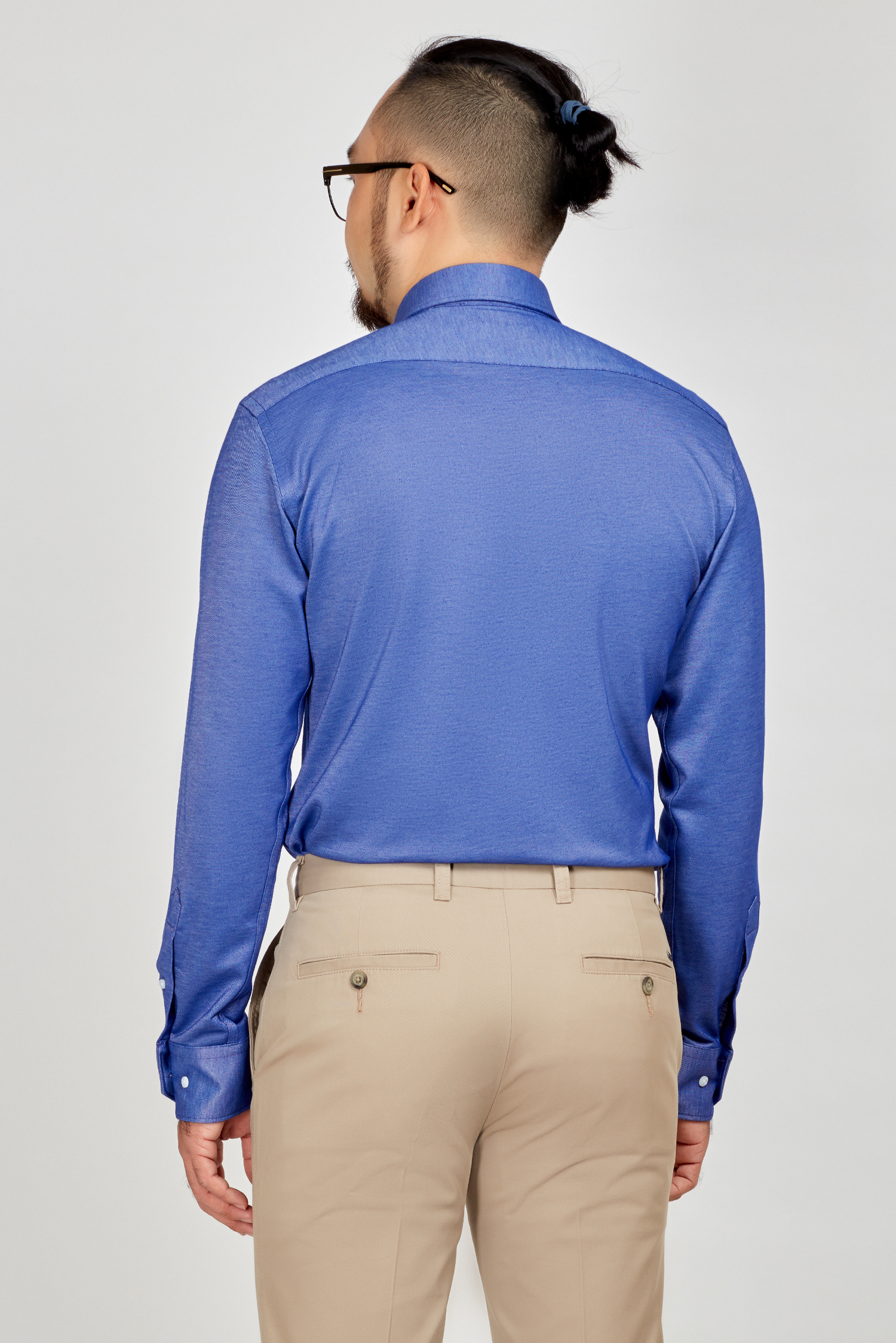 Áo sơ nam Slim Fit dài tay xanh 