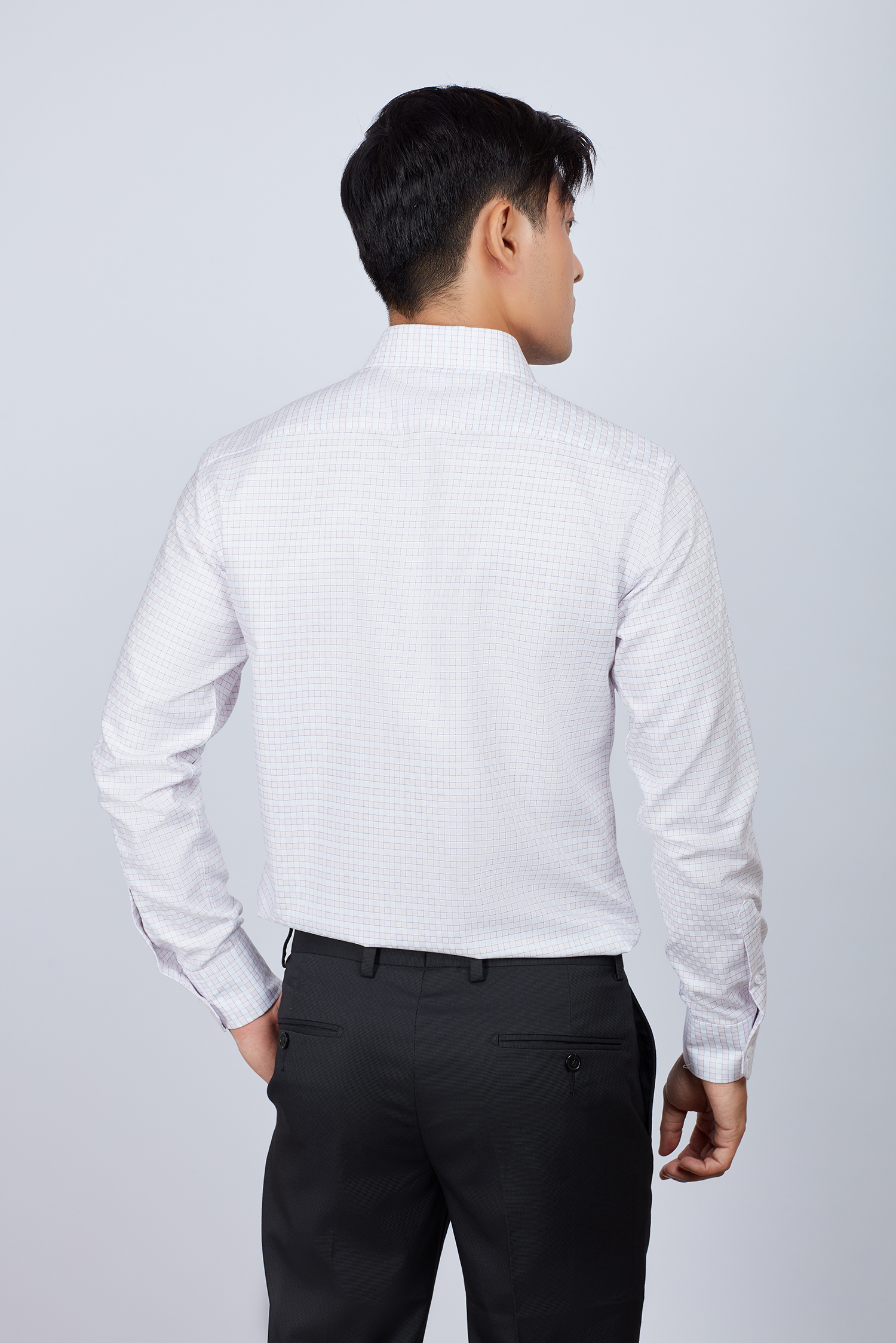 Áo sơ mi nam Slim fit dài tay ca rô không túi - HẾT HÀNG