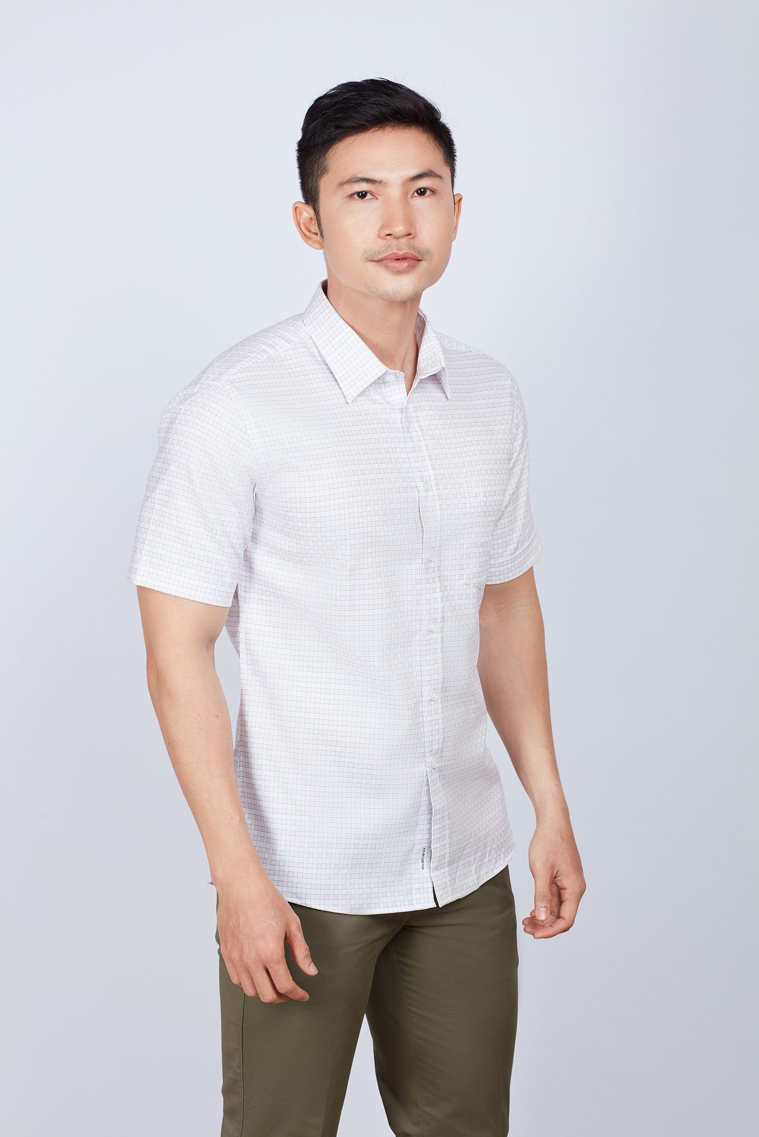 Áo sơ mi nam Slim fit ngắn tay ca rô - HẾT HÀNG