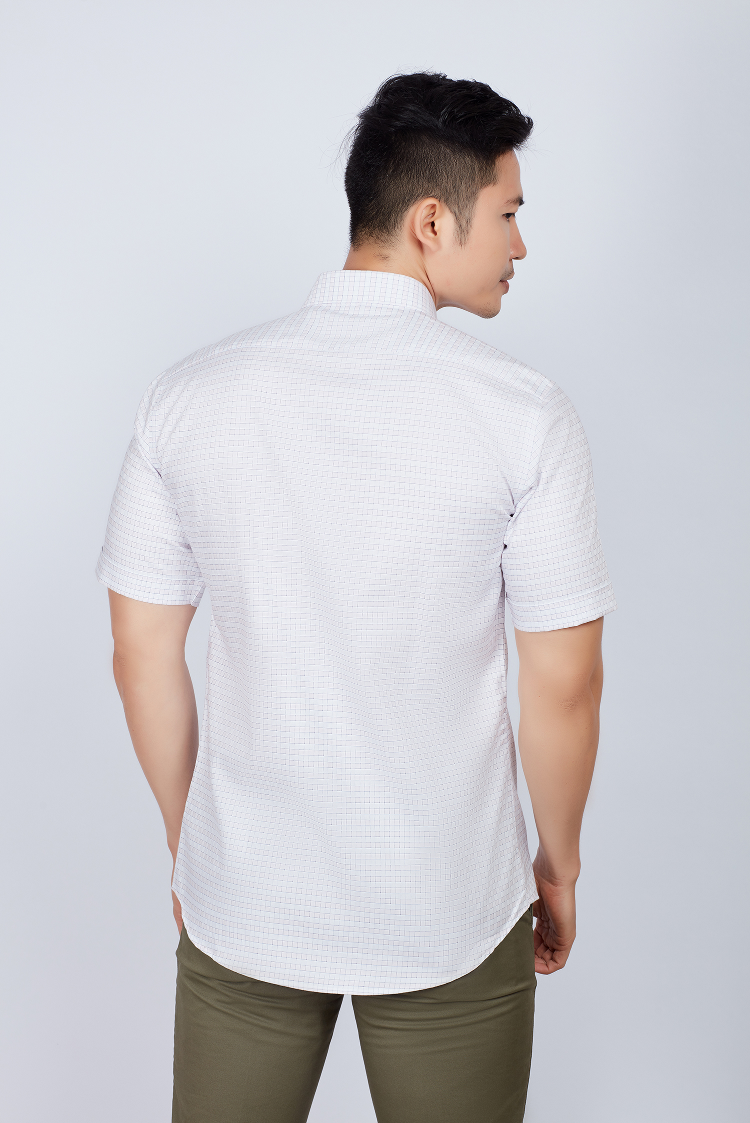 Áo sơ mi nam Slim fit ngắn tay ca rô - HẾT HÀNG