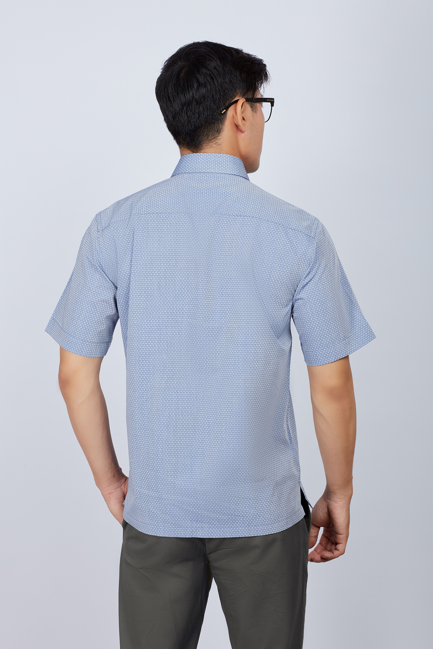 Áo sơ mi nam Casual ngắn tay xám caro - HẾT HÀNG