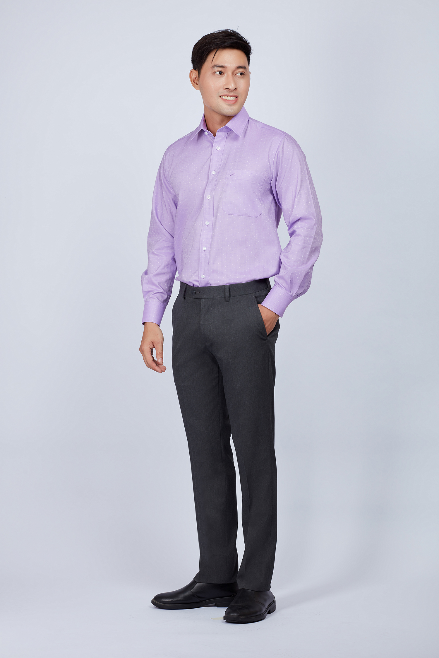 Quần Tây Nam Slimfit không ly xám đen