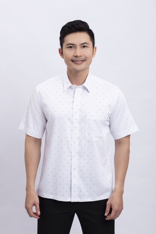 Áo sơ mi nam ngắn tay Casual in họa tiết - HẾT HÀNG