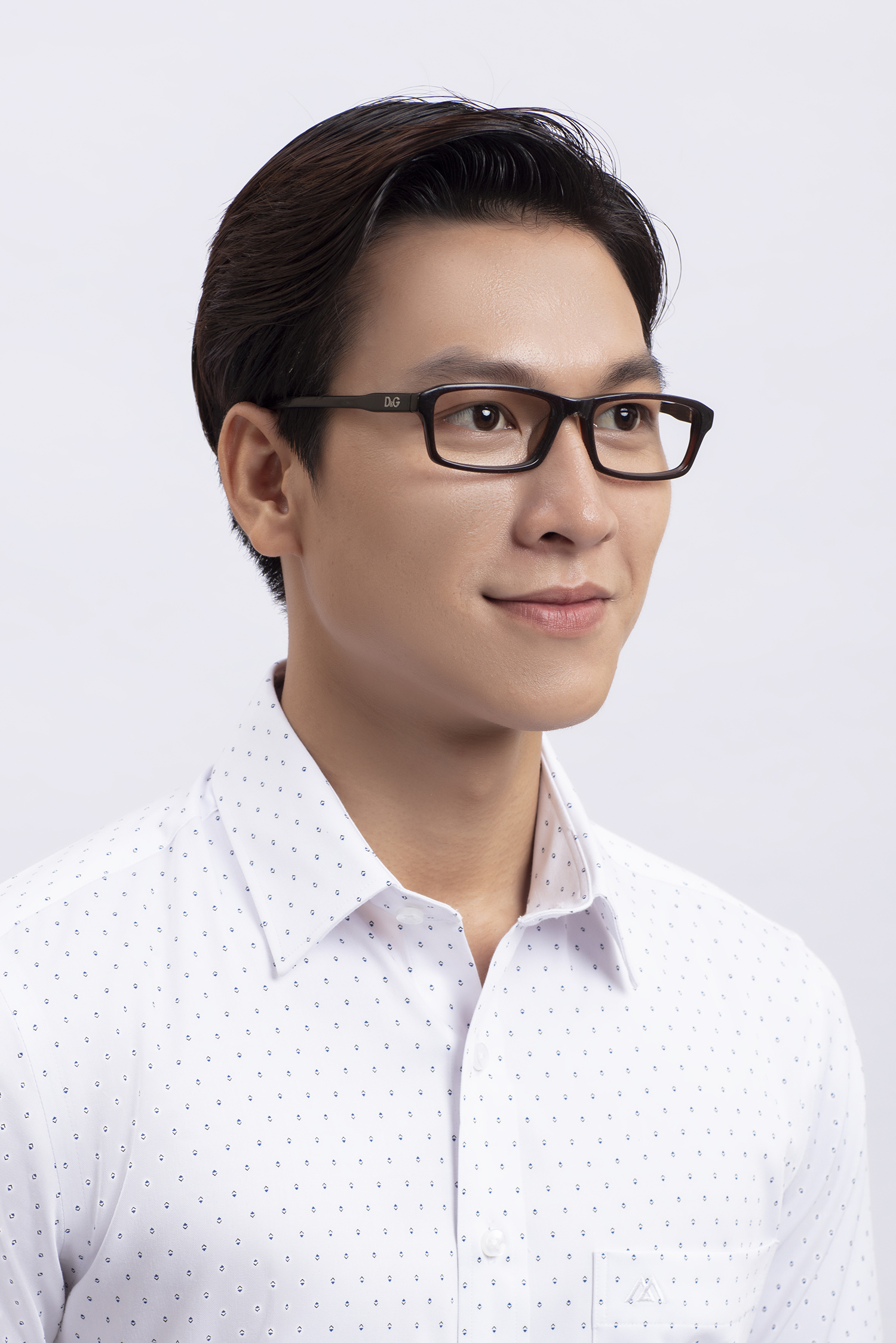 Áo sơ mi nam ngắn tay Slimfit trắng in họa tiết - HÊT HÀNG