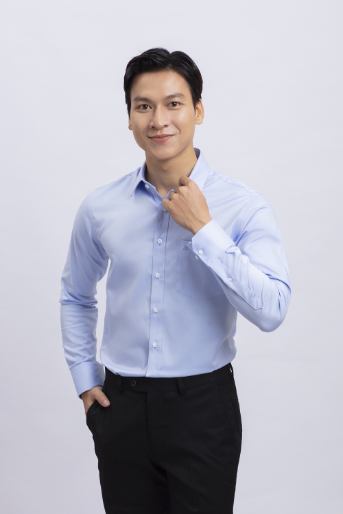 Áo sơ mi nam dài tay Slimfit xanh biển trơn - HẾT HÀNG