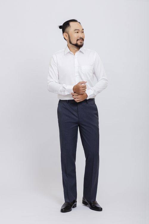 Quần tây nam Classic fit xám đậm