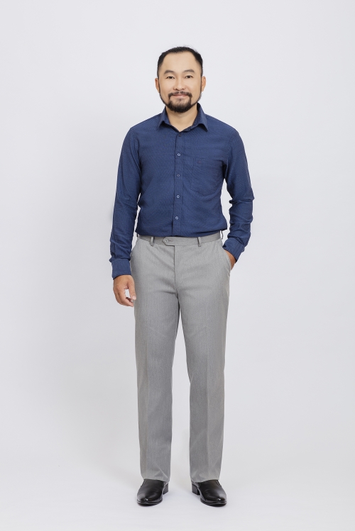 Quần tây nam Classic fit xám nhạt
