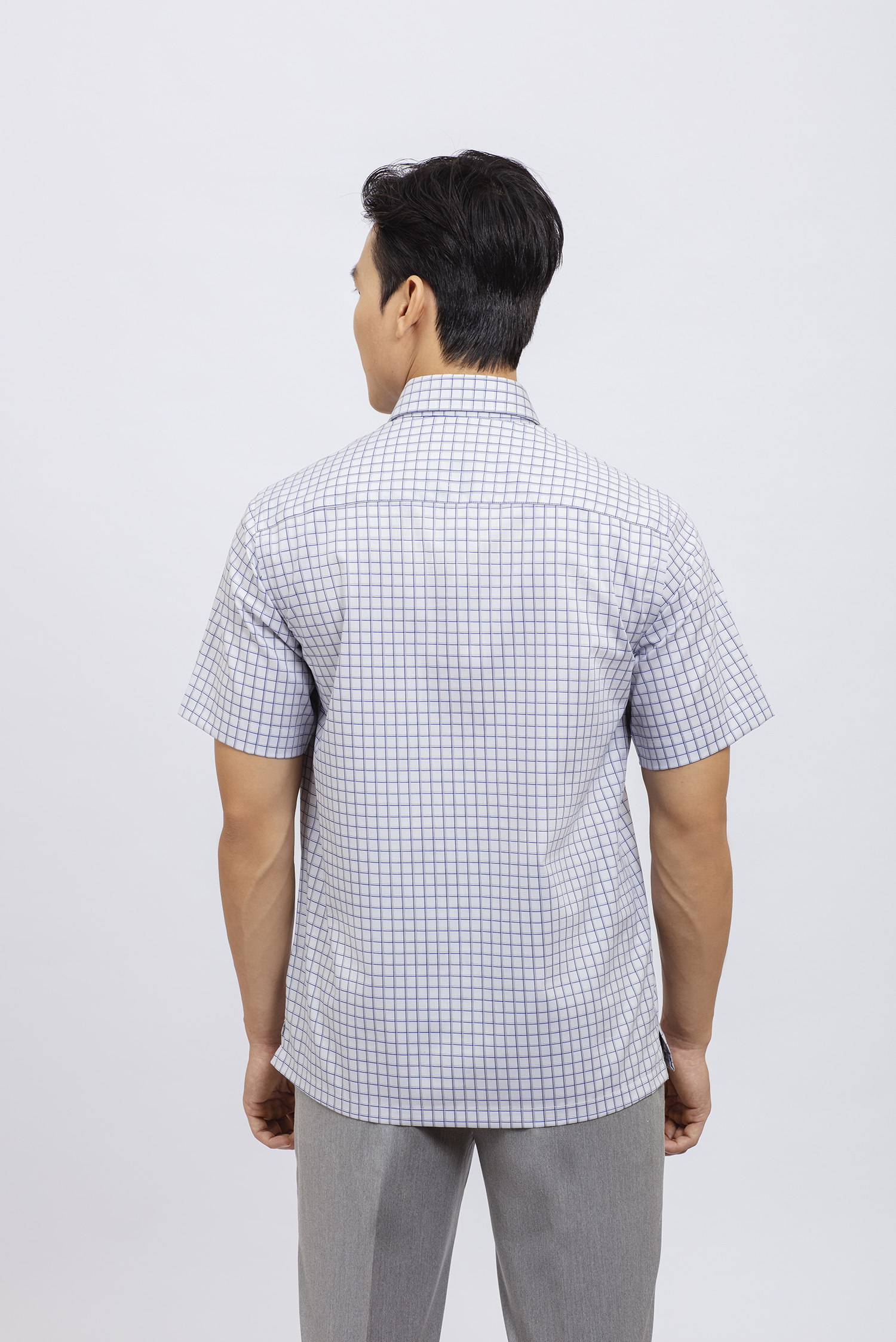 Sơ mi nam Ngắn tay Casual caro xanh - HẾT HÀNG