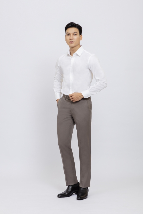 Quần tây nam Slim fit màu nâu nhạt