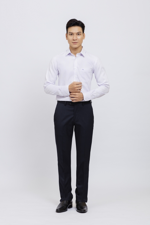 Quần tây nam Slim Fit xanh đen trơn