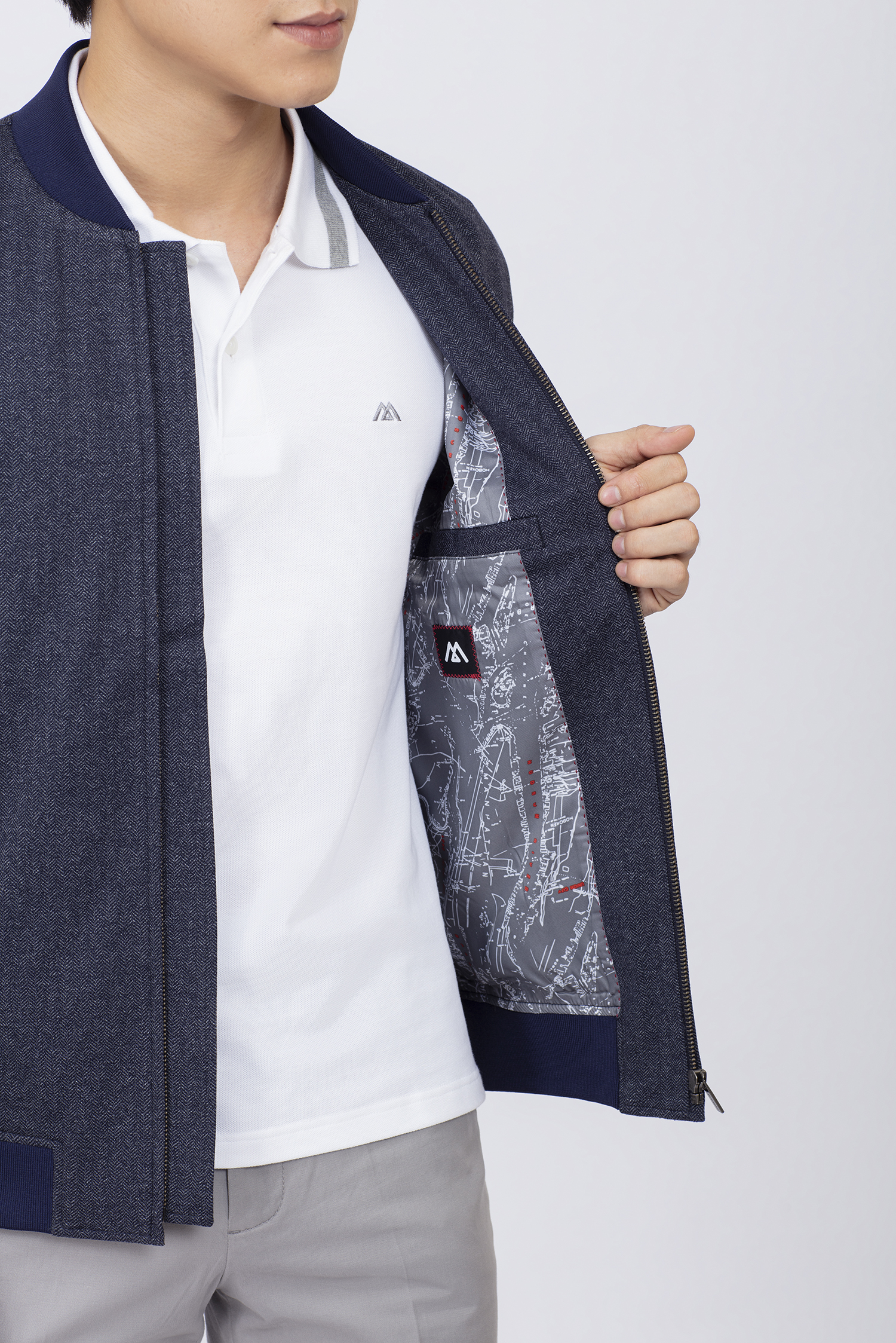 Áo khoác bomber - Xám đậm - HẾT HÀNG