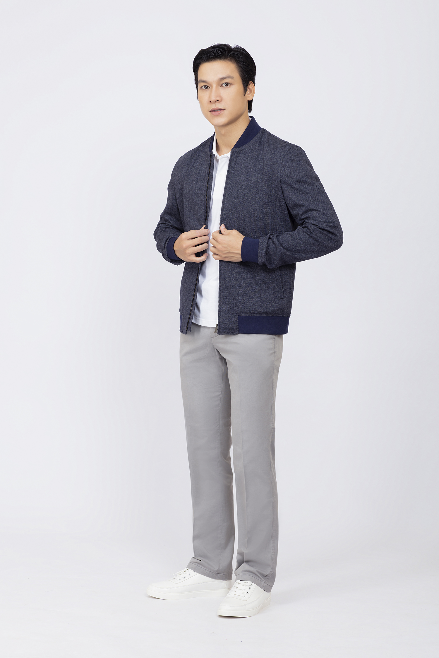 Áo khoác bomber - Xám đậm - HẾT HÀNG