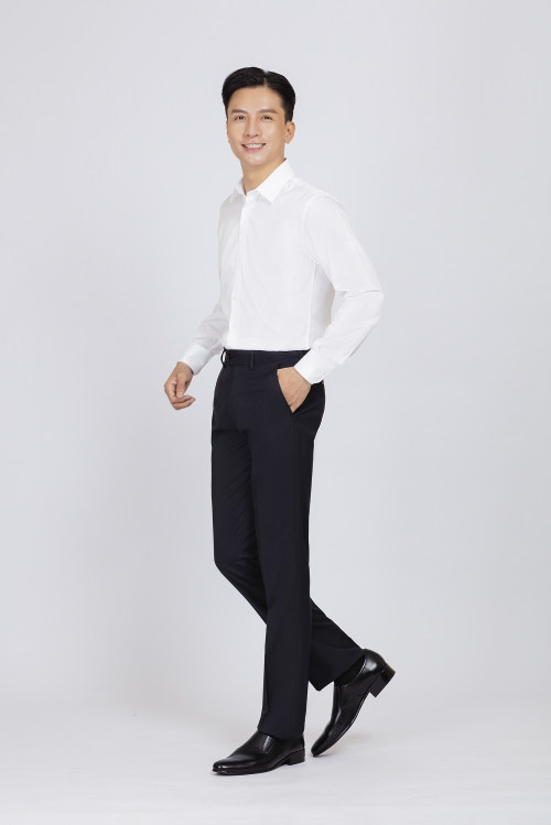 Quần tây nam Slimfit màu đen sọc nhỏ