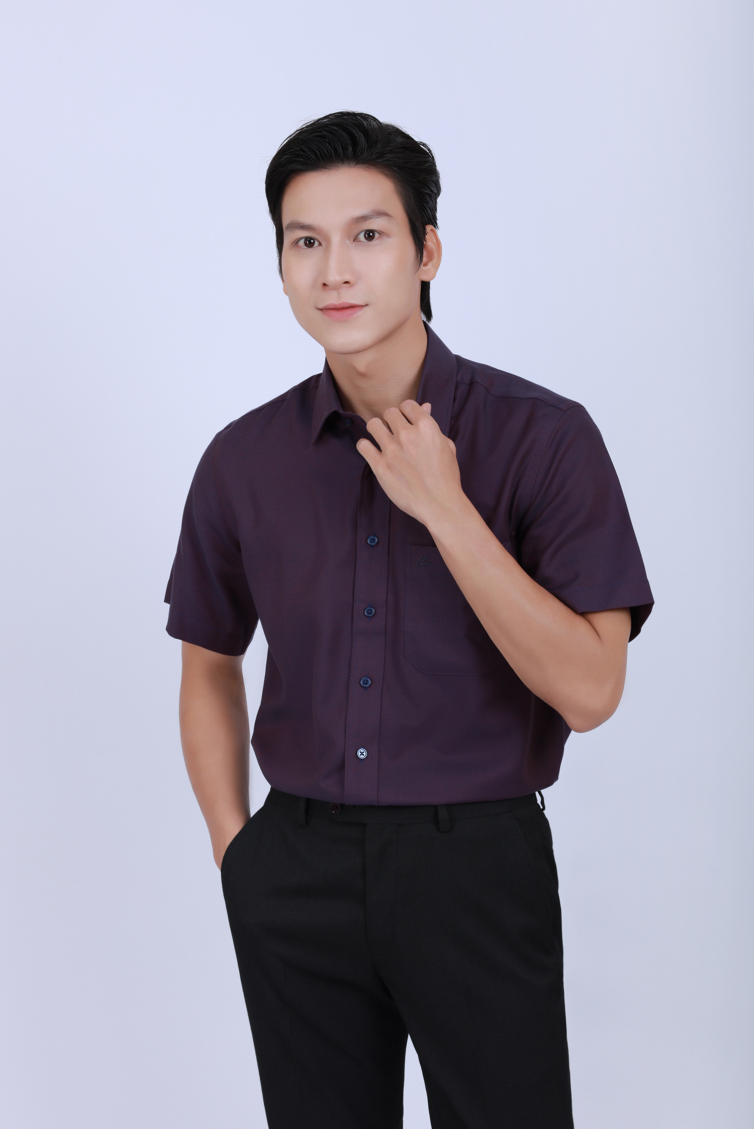  Áo Sơ mi nam  Casual ngắn tay - Vạt ngang