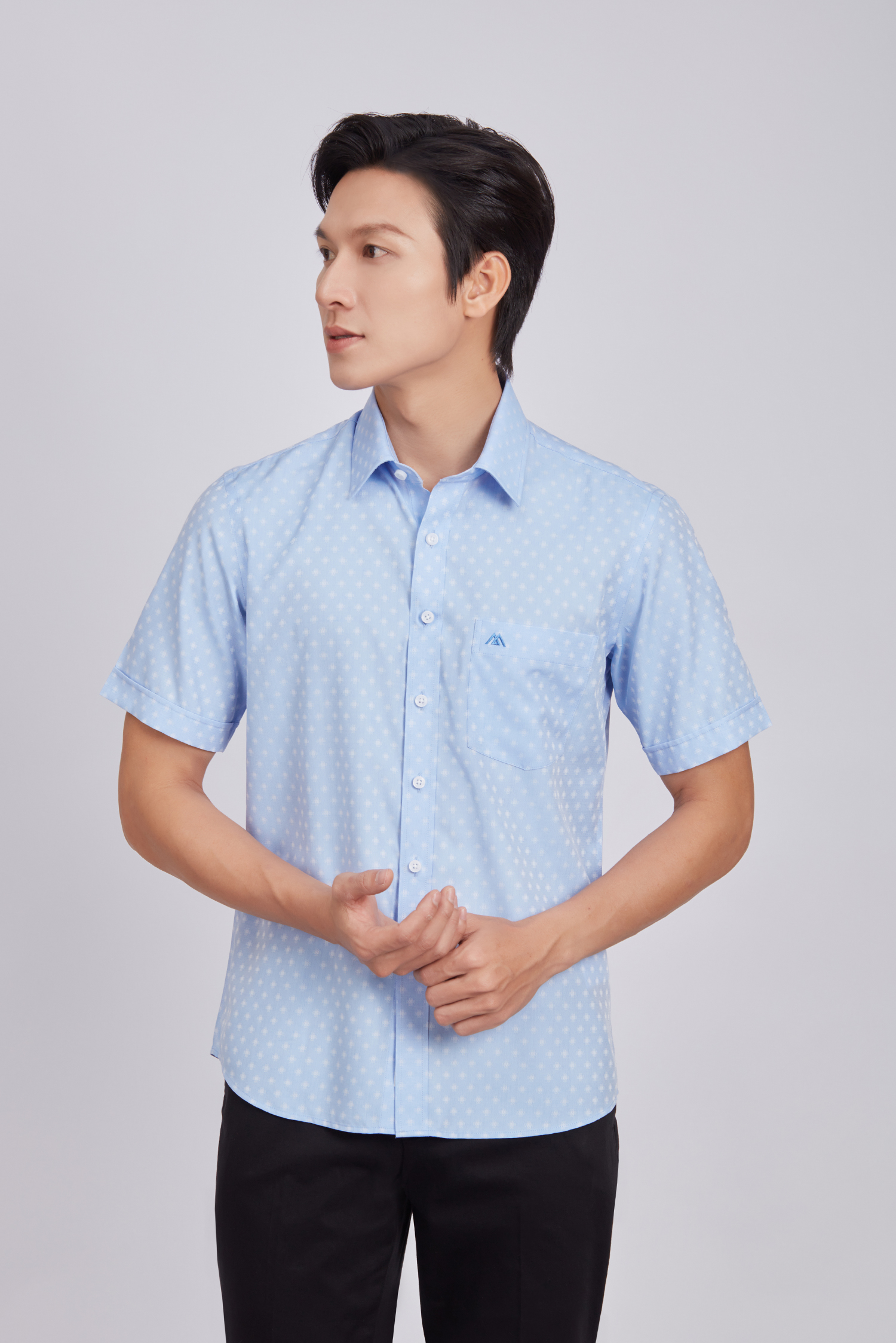 Sơ mi nam ngắn tay - Regular, vạt ngắn