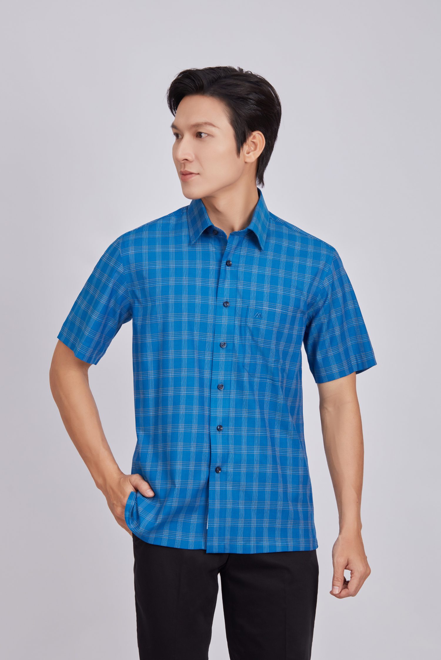 Sơ mi nam ngắn tay - Casual  vạt ngắn