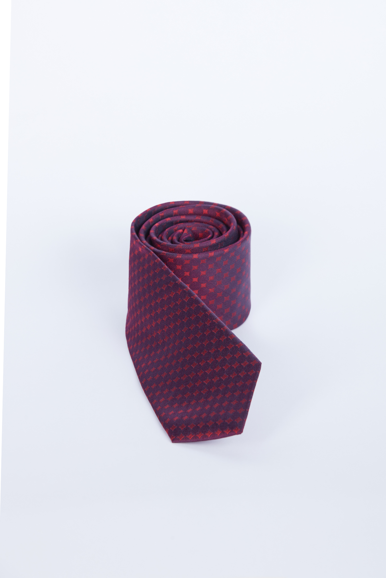 Cà Vạt nam  màu đỏ hoa văn, to bản 6.5cm