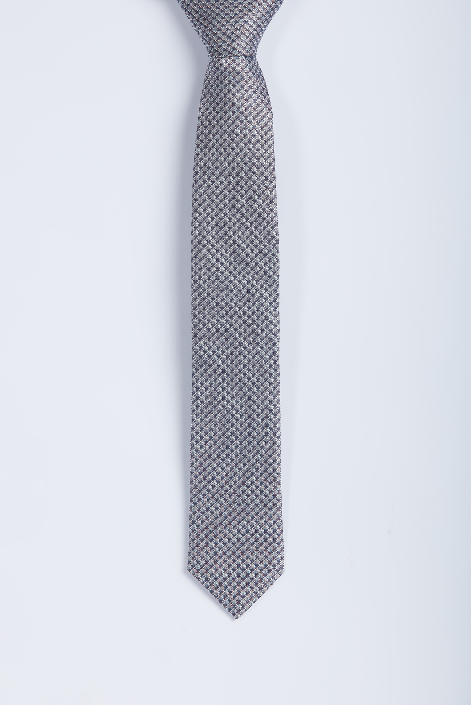 Cà Vạt nam  màu xám caro, to bản 6.5cm