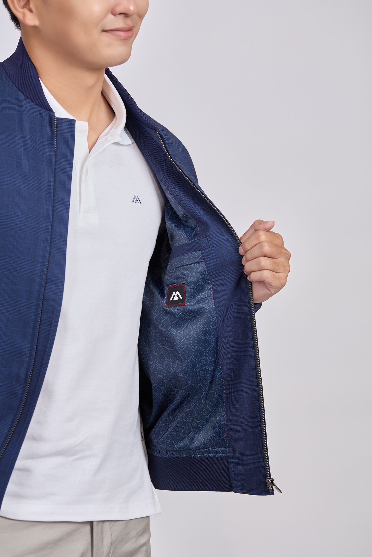 Áo khoác nam - caro xanh dương